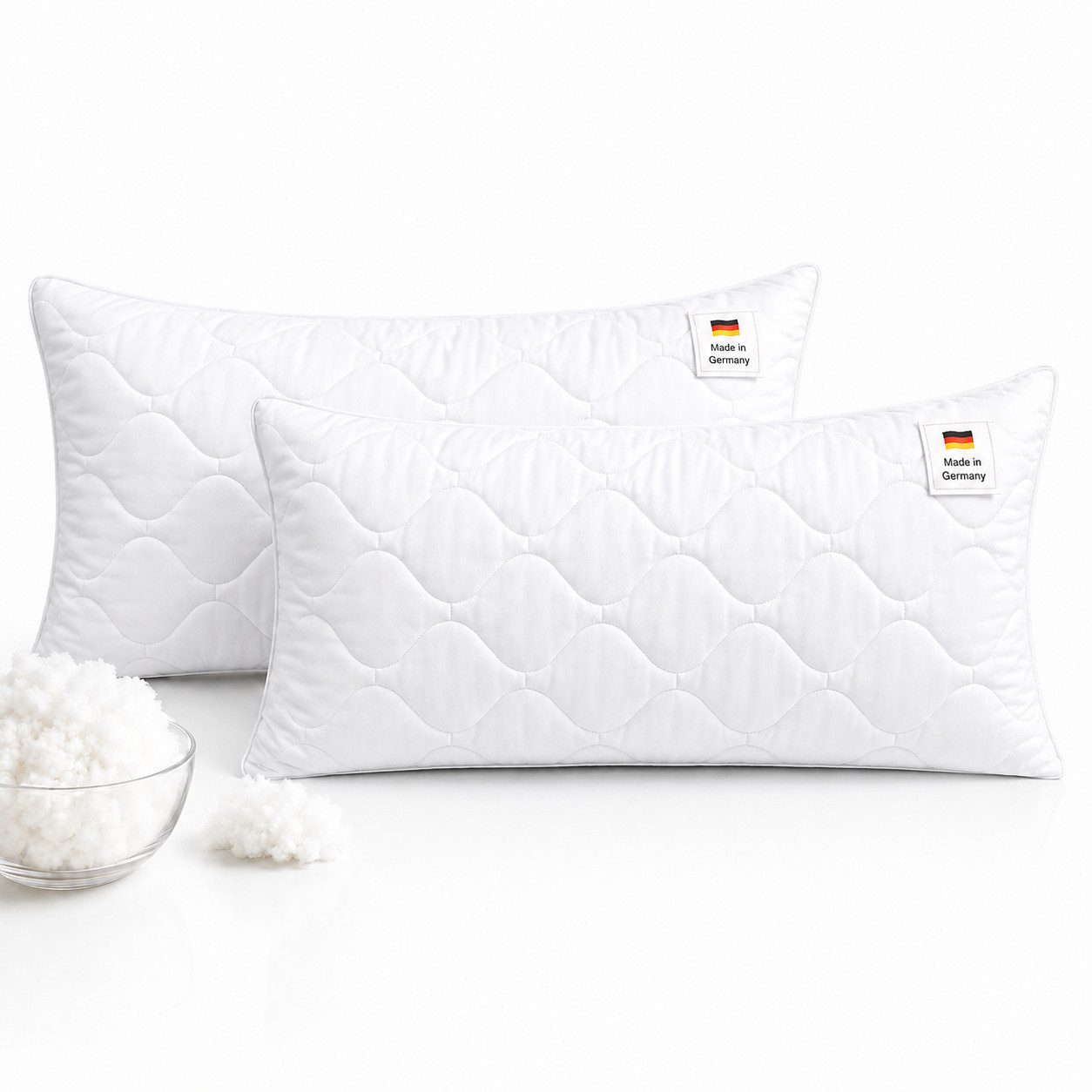 NEXGEN Luxus Microfaserkissen Kopfkissen Schlafkissen Premium Hotelqualität, Made in Germany, Füllung: Premium Füllwatte, Bezug: 50X70 cm, Bauchschläfer, Rückenschläfer, Seitenschläfer, Premium Qualität, Hergestellt in DE