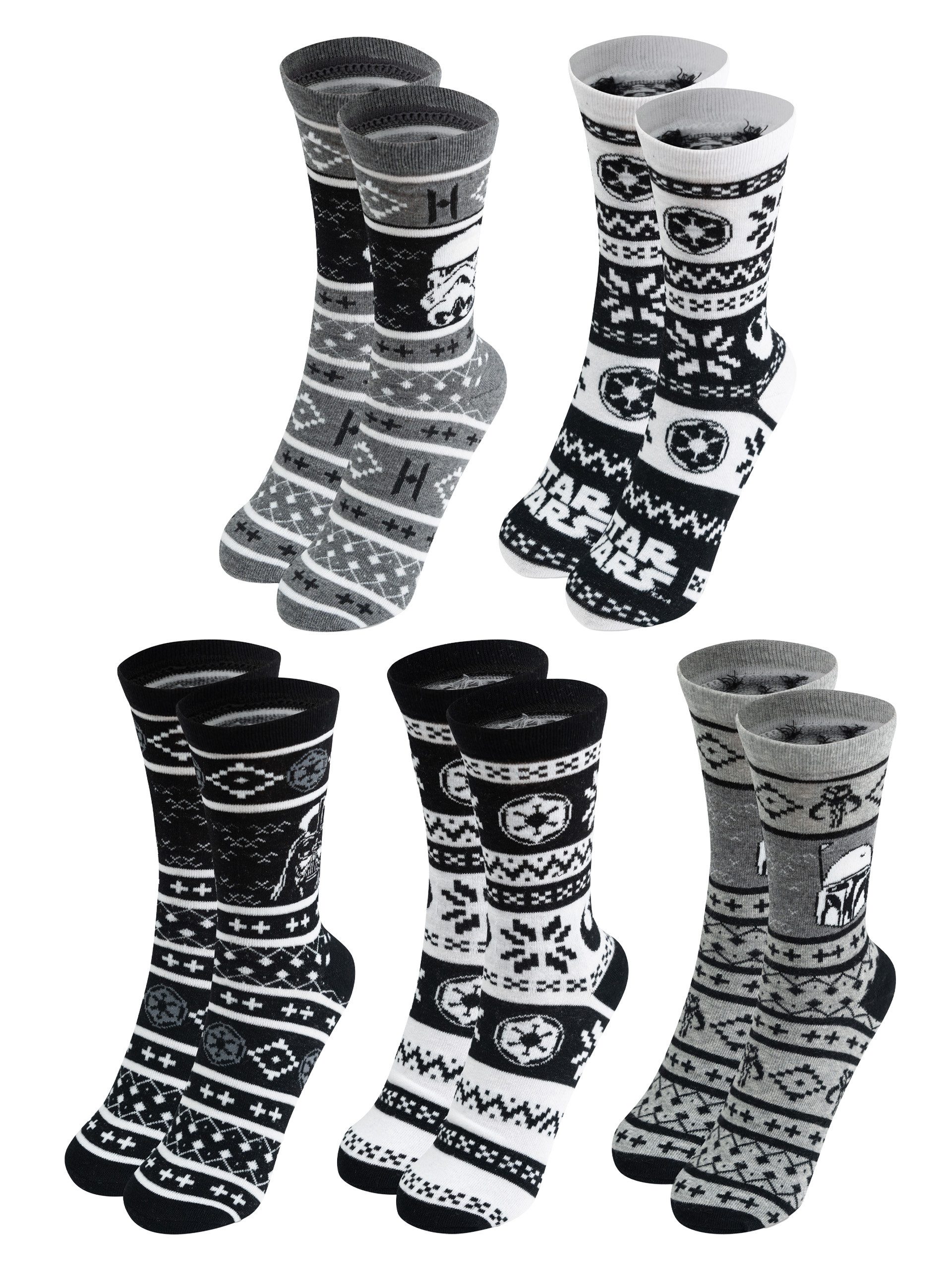 United Labels® Носки Star Wars Monochrom Носки Sneaker Strümpfe (5er Pack) 40-45