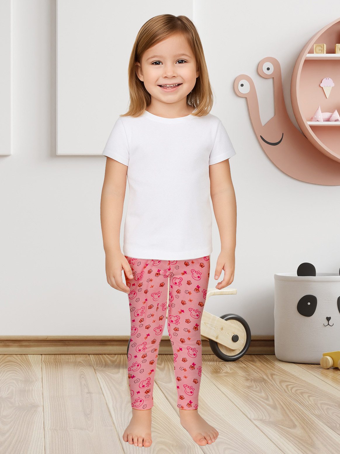 United Labels® Leggings Peppa Wutz - allover Peppy & Blümchen