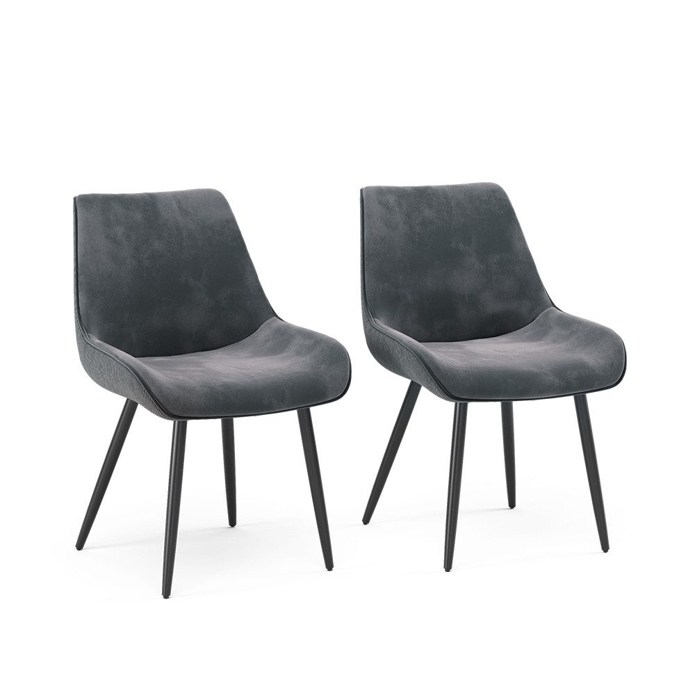Vicco Esszimmerstuhl Eleganza, Anthrazit, 2er Set günstig online kaufen