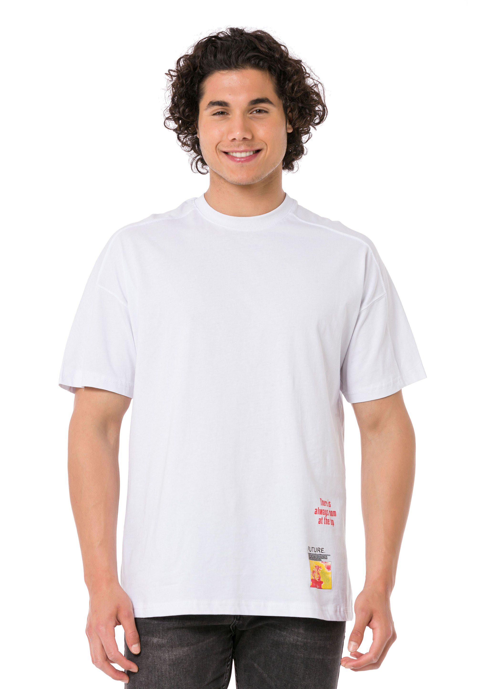 RedBridge T-Shirt Halesowen mit großem Rückenprint weiß