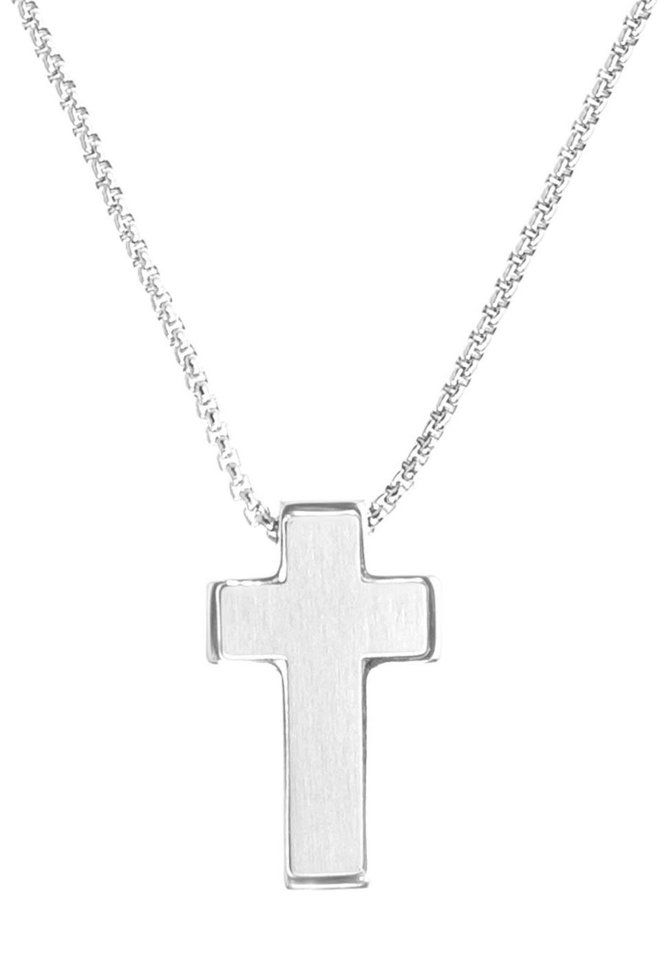 Kreuz, mit Edelstahl, s.Oliver Kette 2035539, s.Oliver mit Halskette Kreuz-Anhänger Halskette Anhänger Jungs Junior