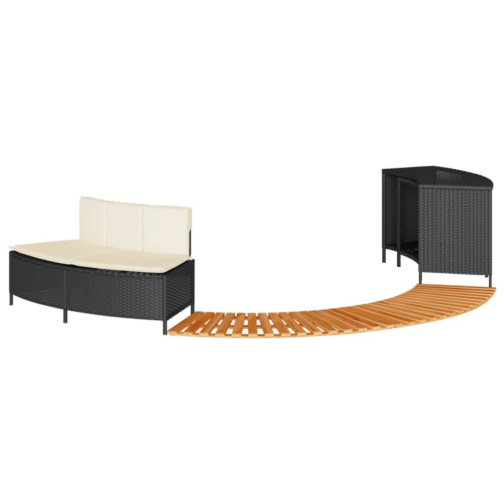vidaXL Poolleiter, Whirlpool-Umrandung Schwarz Poly-Rattan und günstig online kaufen