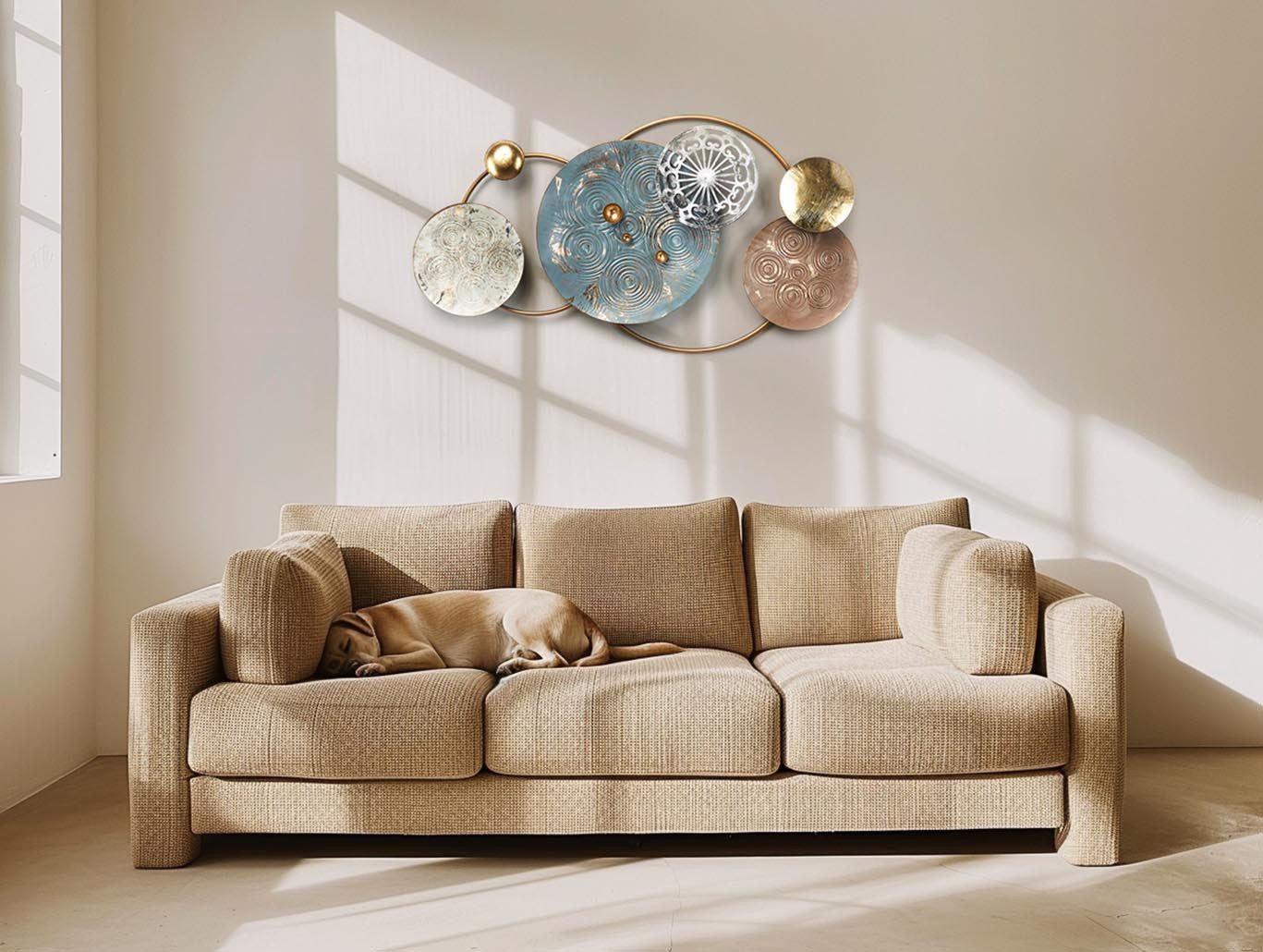 Kobolo Wandbild Metallbild PASTELL 3D aus Metall in Pastelltönen, Industrial Look