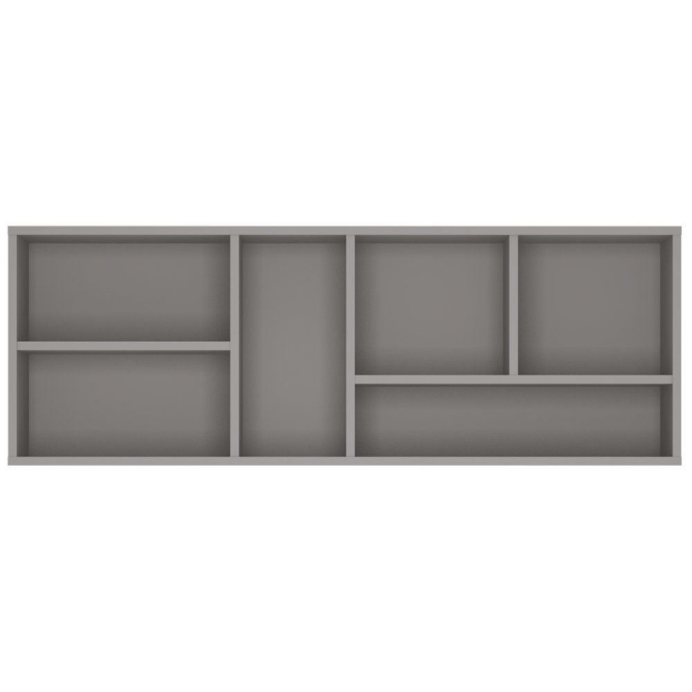 Lomadox Regal LIIVA-129, Grau Platin, 6 offene Fächer, 2 Einlegeböden