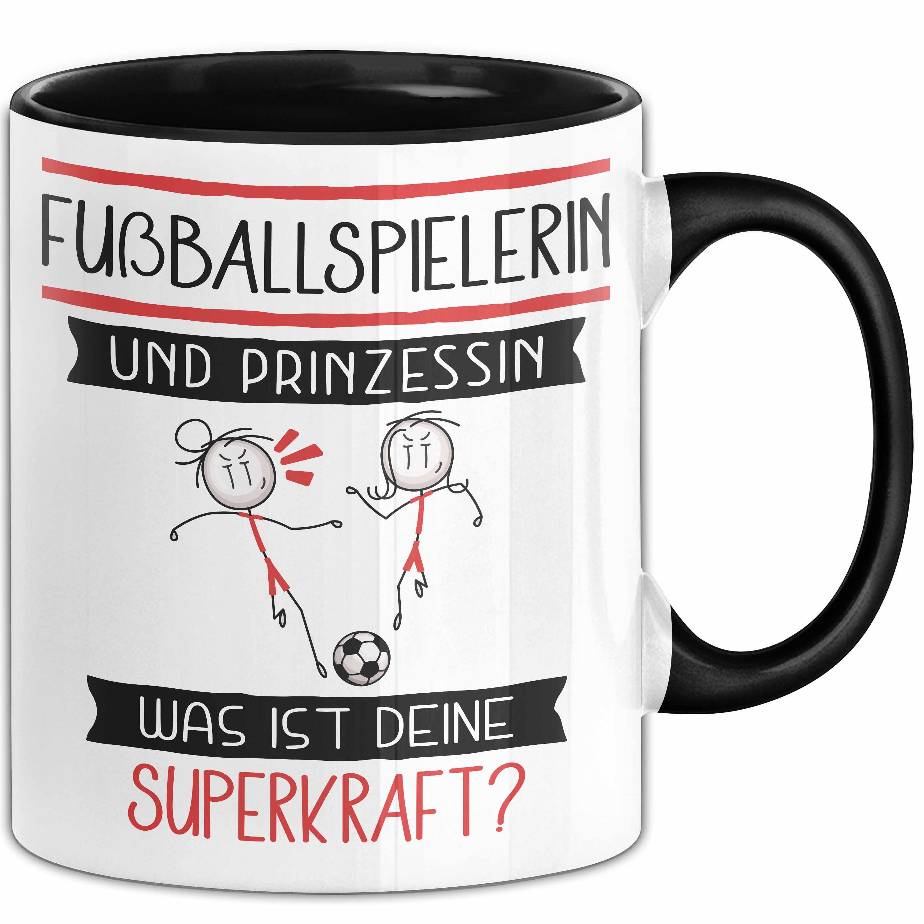 Trendation Tasse Fußballspielerin Und Prinzessin Tasse Geschenk Für Eine Fußballspieler, Keramik