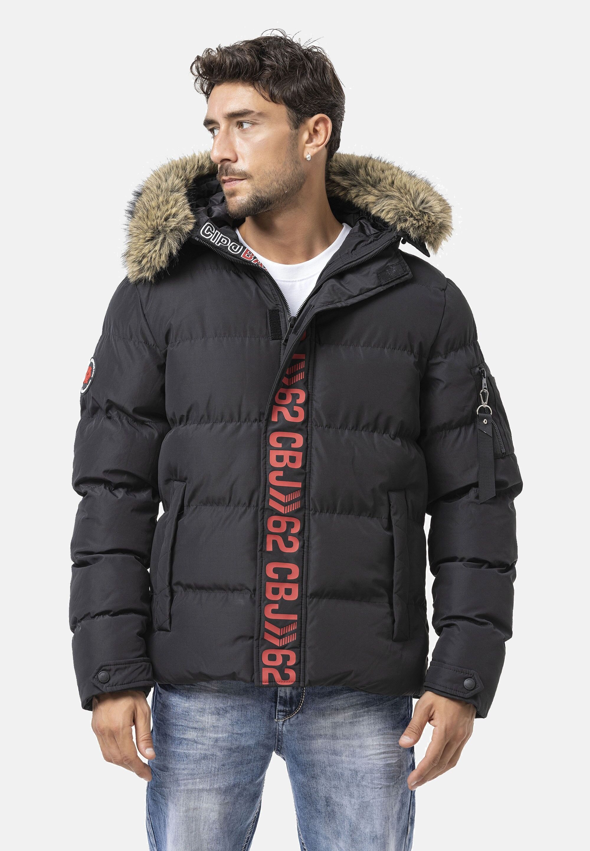 Cipo & Baxx Winterjacke CM227 warm gefüttert mit Fellkapuze & Cipo & Baxx F günstig online kaufen