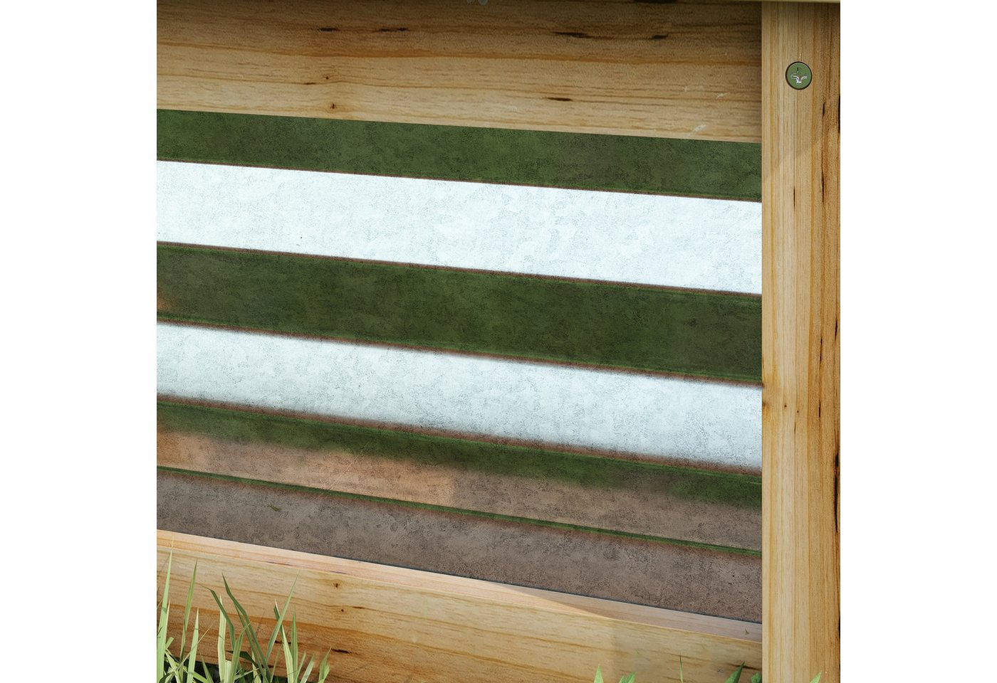 Thumbnail - MC Star Hochbeet Metall Blumenkasten Pflanzkasten mit Holzrahmen 45x45x30cm (für Garten Balkon Natur)