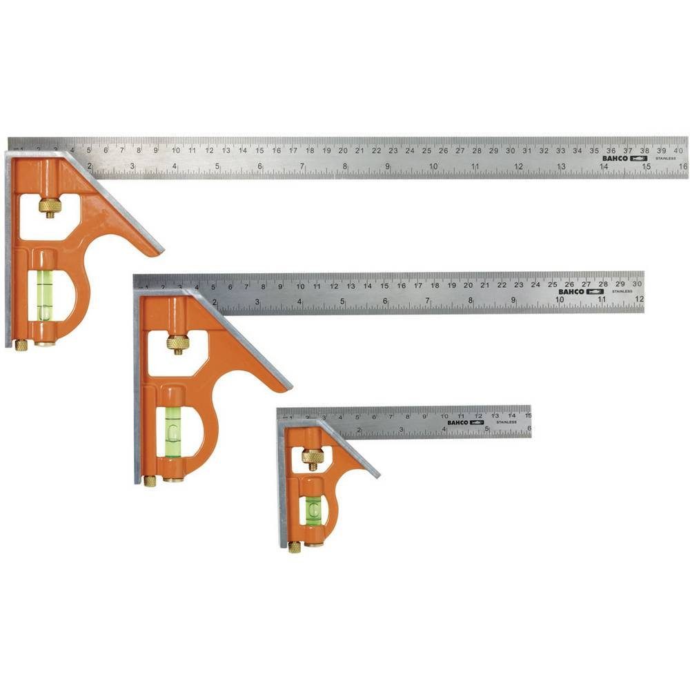 BAHCO Winkelmesser KOMBINATIONSWINKEL 400MM METRISCH+ZOLL, MARKIERT 45° U. 90° CS400
