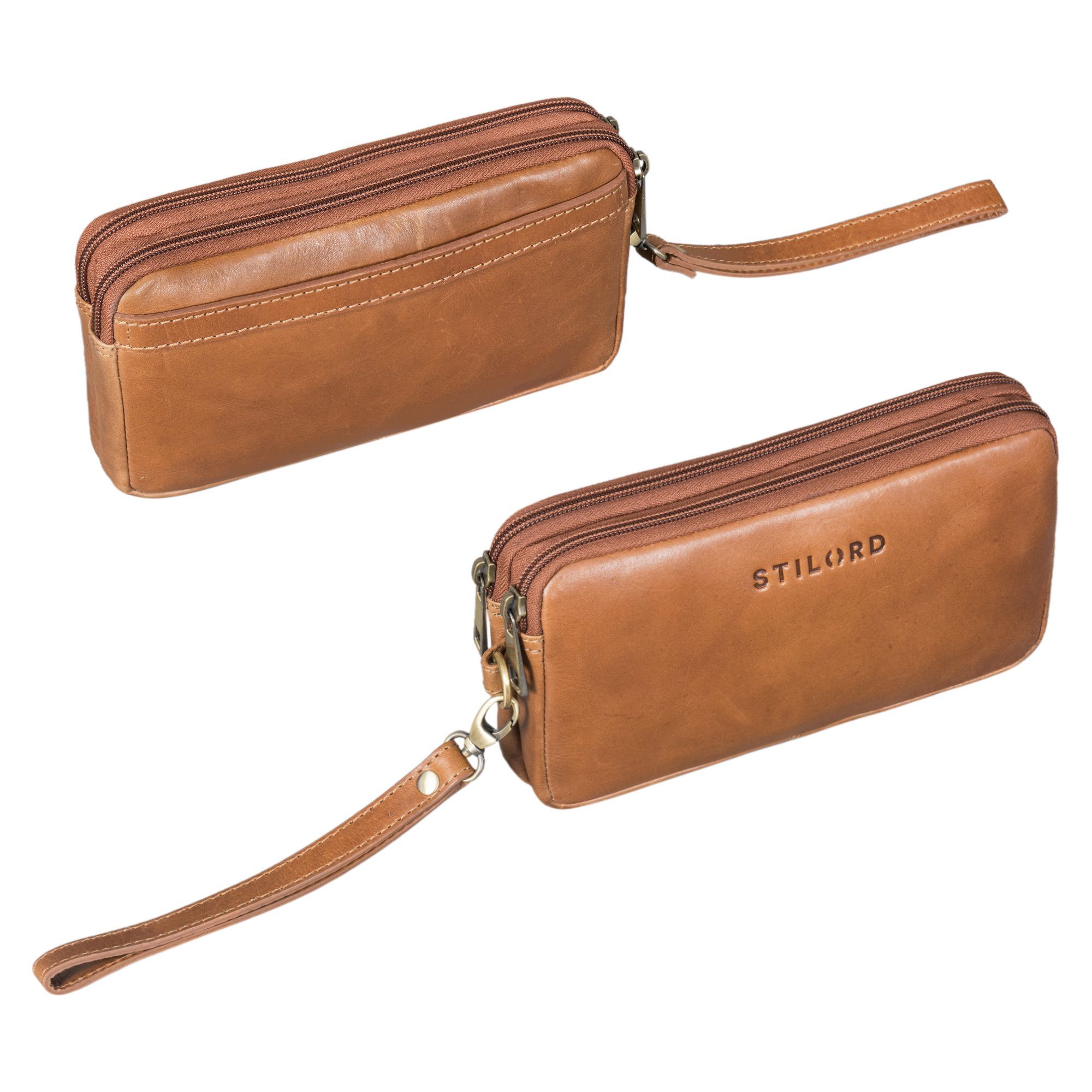 STILORD Handtasche "Richie" Kleine Handgelenktasche Leder Männer