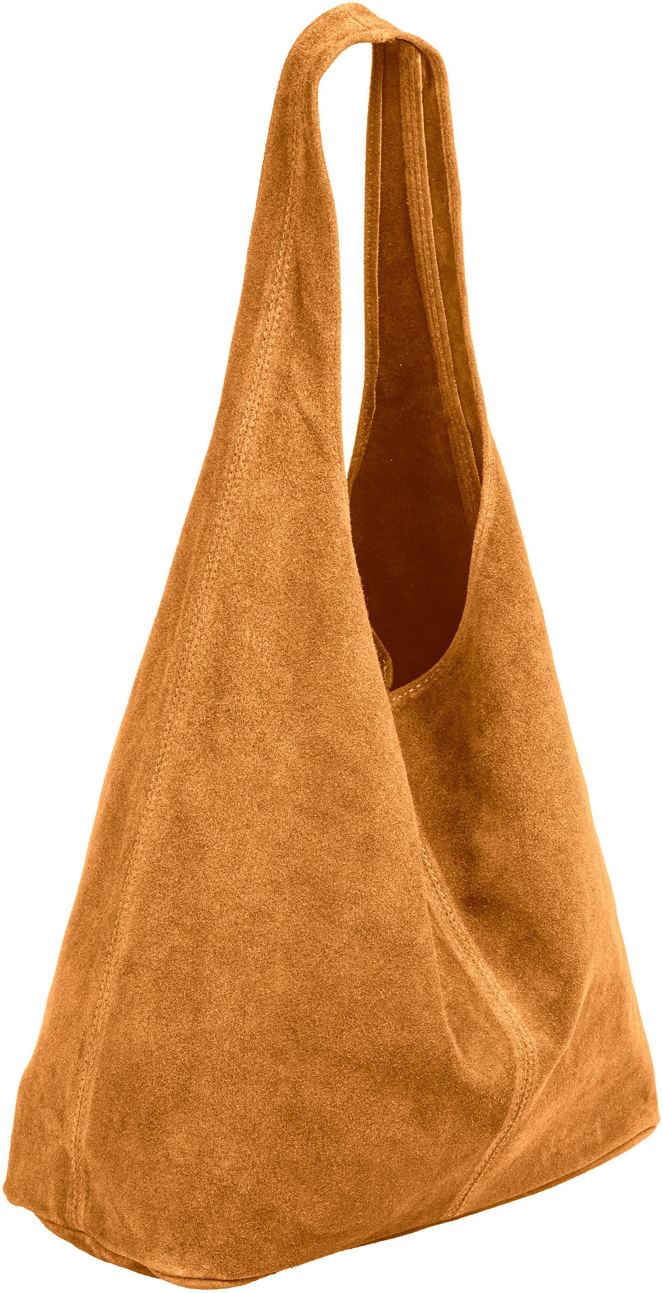 Caspar Schultertasche große Damen Wildleder Tasche Hobo Bag - CLASSIC LINE - Modell No.767, angenehm leicht, ohne Innenfutter, mit Sicherheitsfach, 100% Echtleder