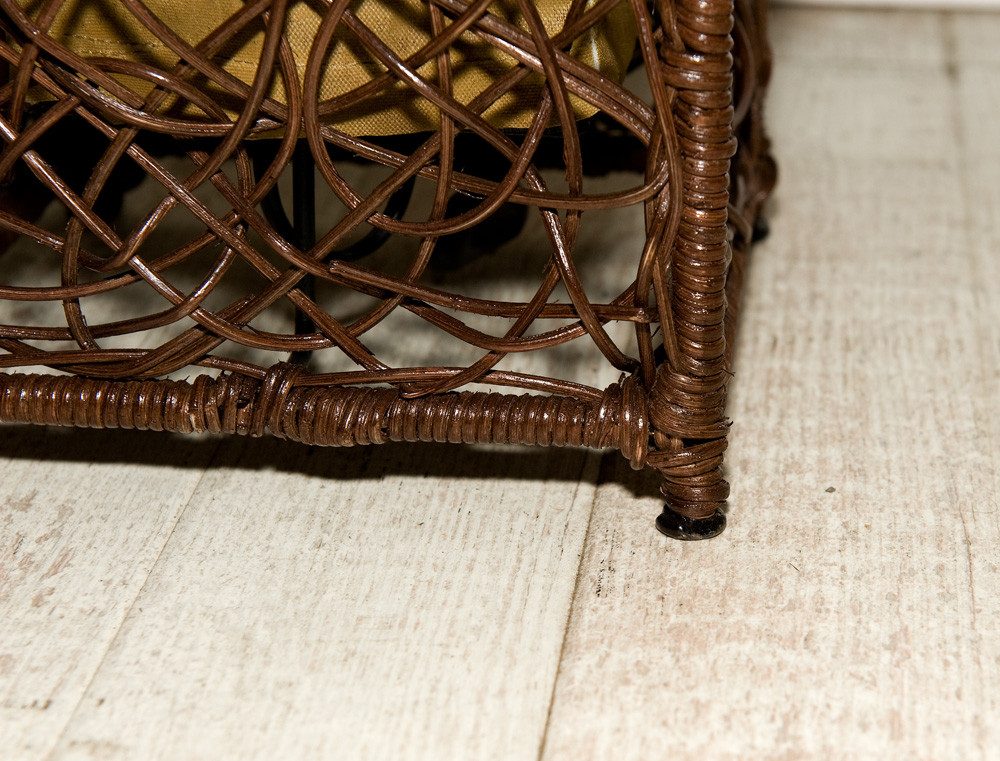 Hacienda Del Sol Stehlampe Stehleuchte Stehlampe mit Natur-Rattan-Geflecht Stoffschirm für LEDs, Leuchtmittel austauschbar (nicht im Lieferumfang enthalten)