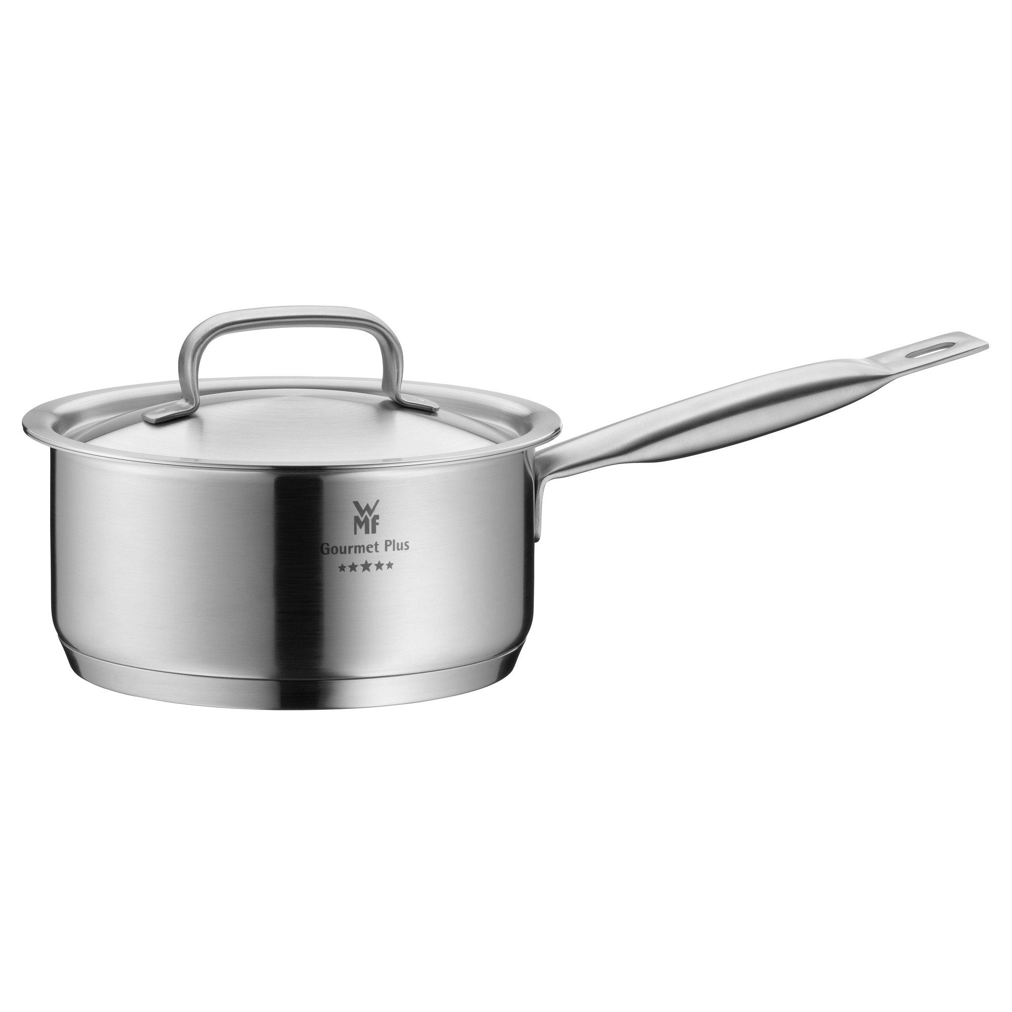 WMF Milchtopf Gourmet Plus, Cromargan® Edelstahl rostfrei 18/10 (1x Stielkasserolle mit Deckel 16 cm (Volumen 1,4l, Höhe 8 cm) - optimal für Herdplatten mit Ø 14,5 cm, 1-tlg., Stielkasserolle mit Deckel 16 cm optimal für Herdplatten mit Ø14,5 cm), Gourmet Plus