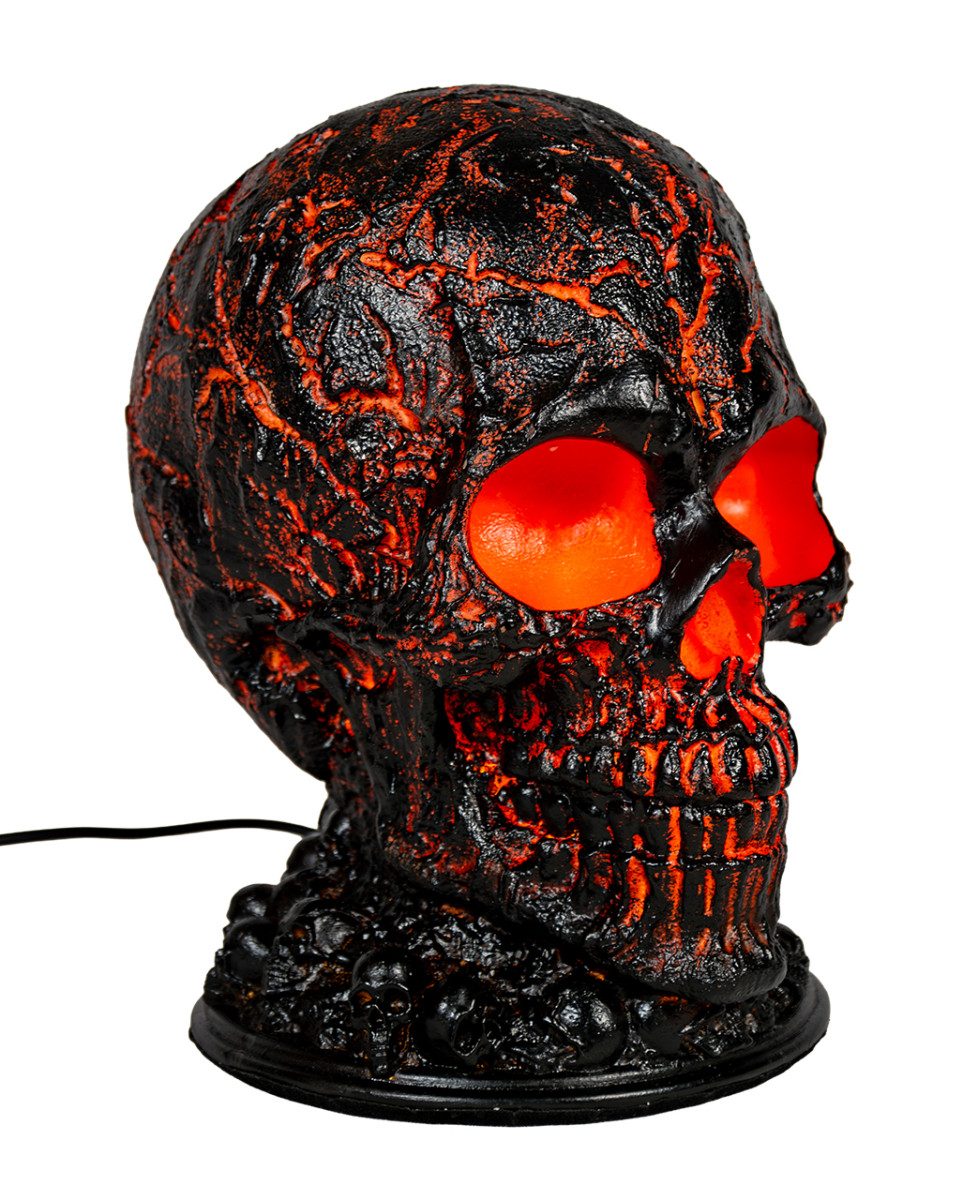 Horror-Shop Dekoobjekt Totenkopf Lampe Lava Effekt – Halloween Tischlampe