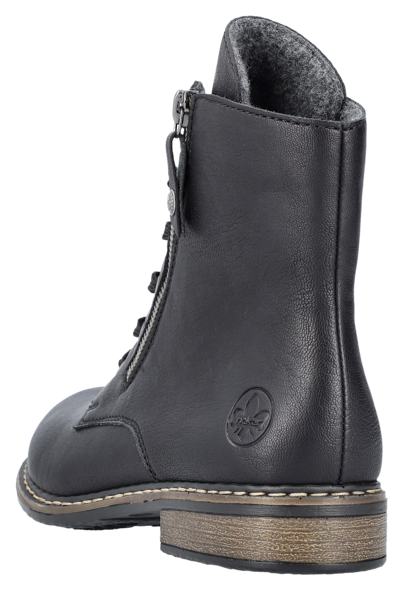 Rieker Stiefelette Schnürstiefelette, Schnürboots mit Reißverschluss an der Außenseite