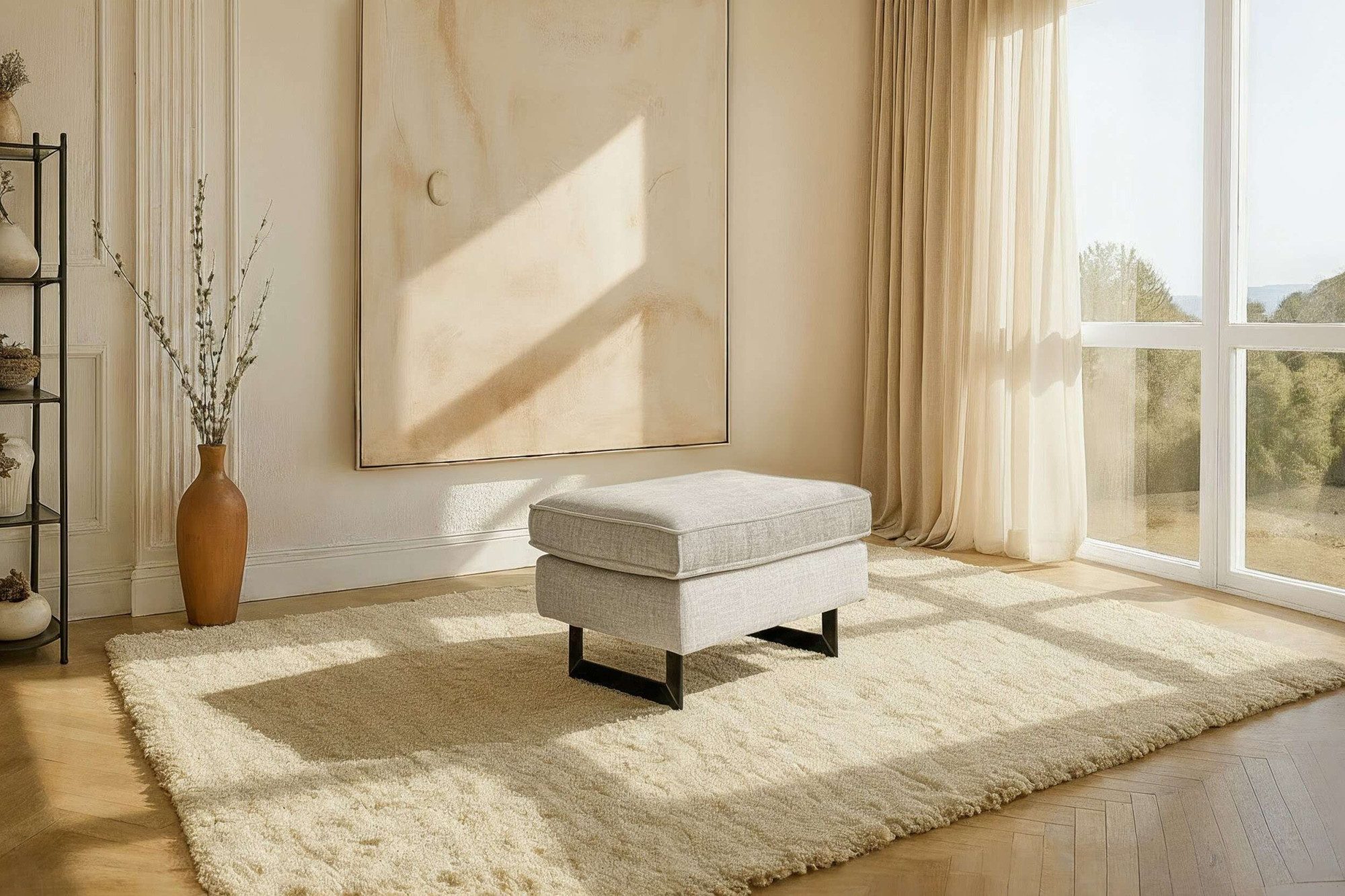 Home affaire Polsterhocker Pinto, mit Keder, Metallfüßen und auch in Cord B günstig online kaufen