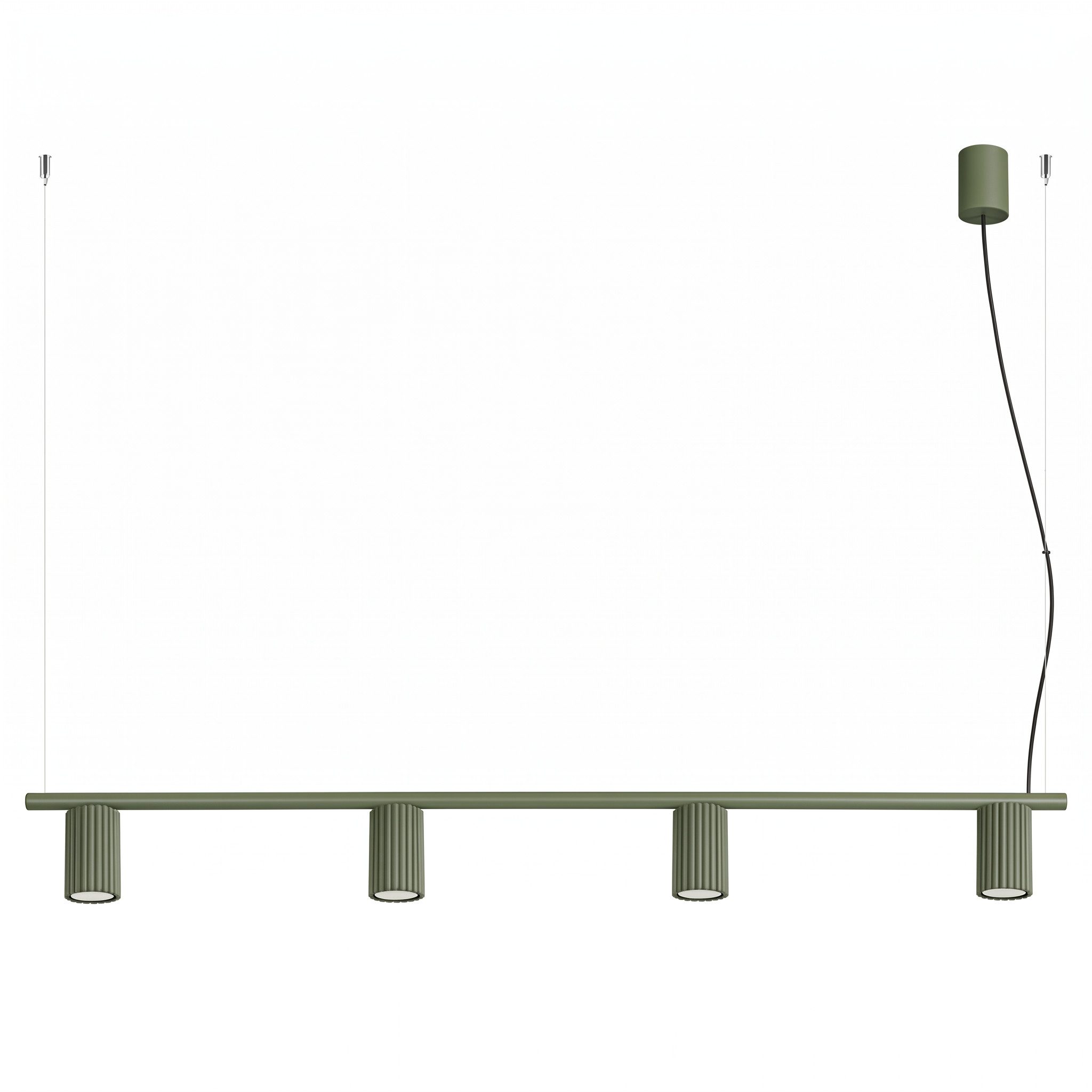 SOLLUX lighting Kronleuchter Kronleuchter KARBON 4 olivgrün, Nicht enthalten