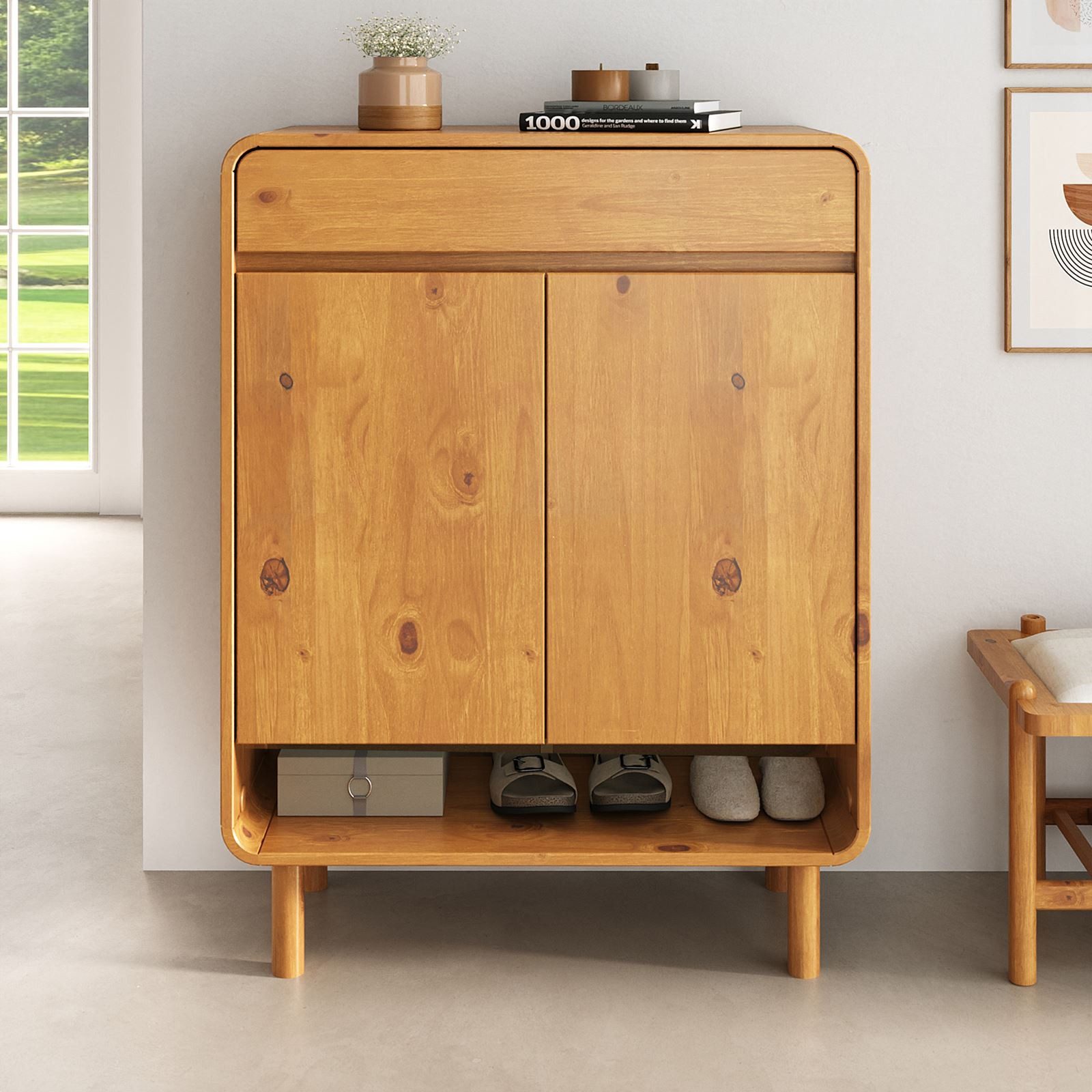 IDIMEX Schuhschrank JUAN Schuhkommode aus massivem Kiefernholz mit Schublad günstig online kaufen