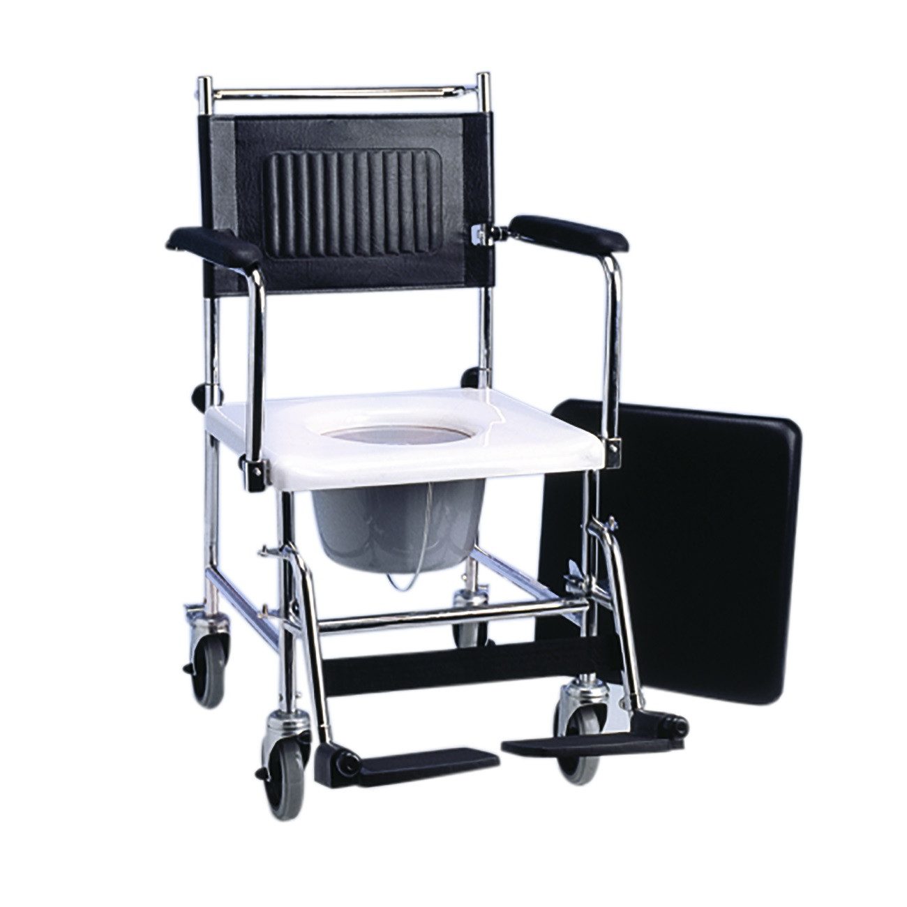 RUSSKA Dusch-Toilettenrollstuhl Toilettenstuhl fahrbar - Rahmen verchromt günstig online kaufen