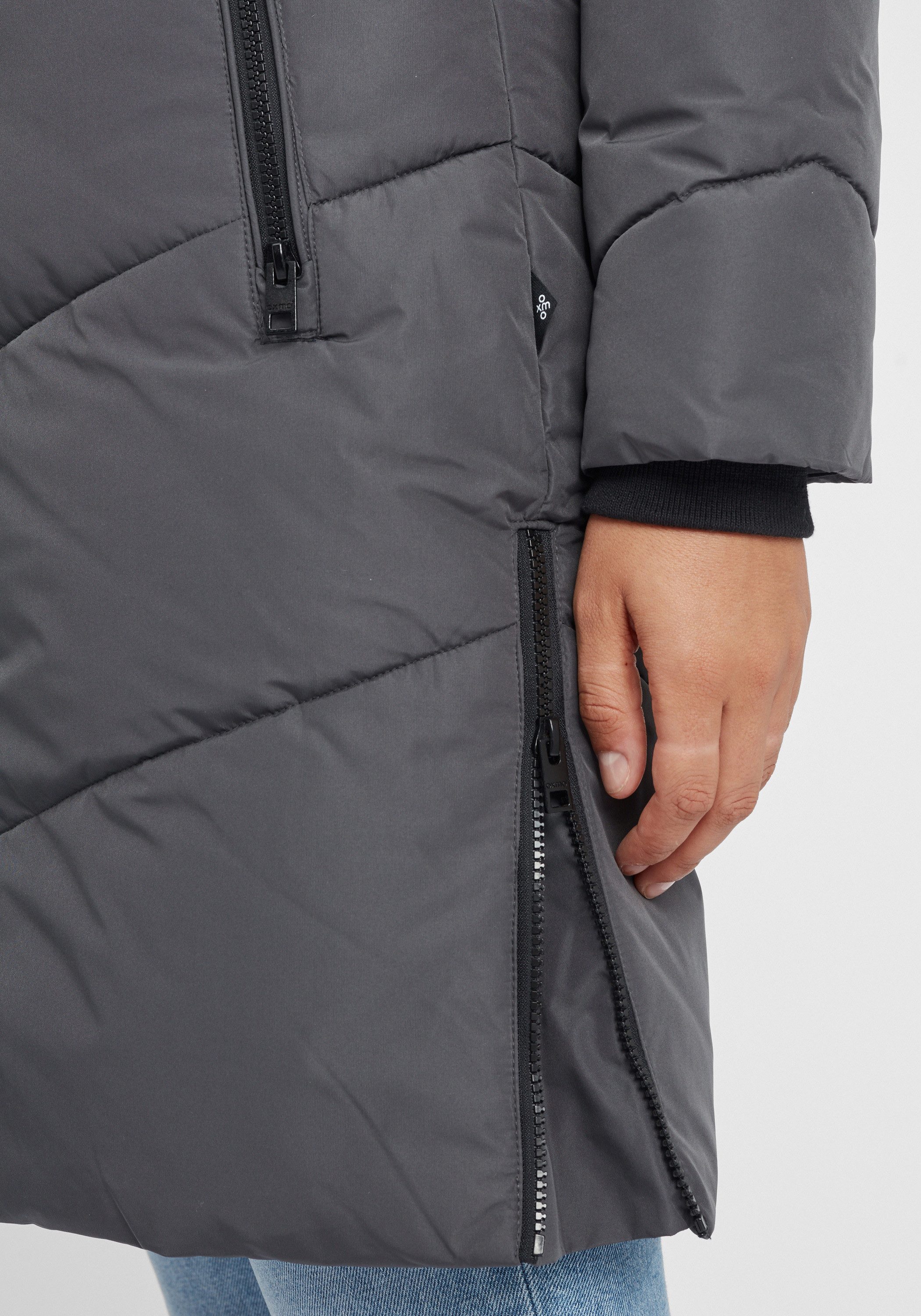 OXMO Steppmantel OXJuna Steppjacke Parka mit Kapuze und praktischen Taschen – Bild 5 von 5
