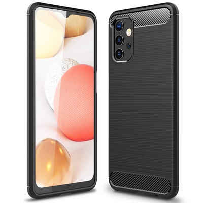 cofi1453 Handyhülle Silikon Hülle für SAMSUNG GALAXY M32 5G Schwarz 6,4 Zoll, Case Cover Schutzhülle Bumper