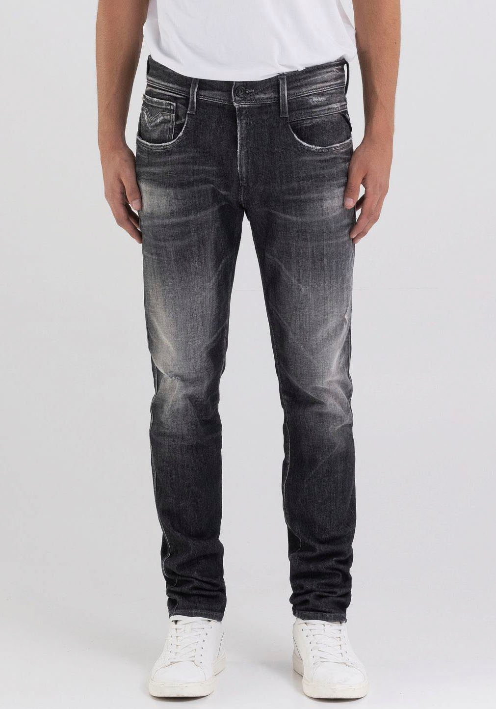 Replay Slim-fit-Jeans Anbass dark grey