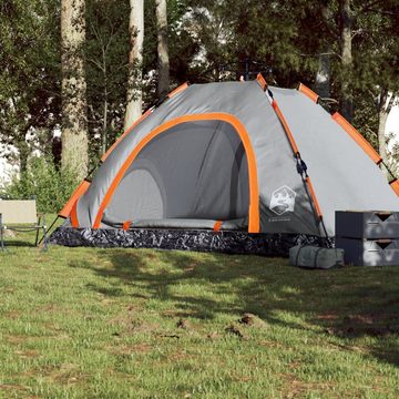 vidaXL Kuppelzelt Campingzelt 5 Personen Grau und Orange Quick Release