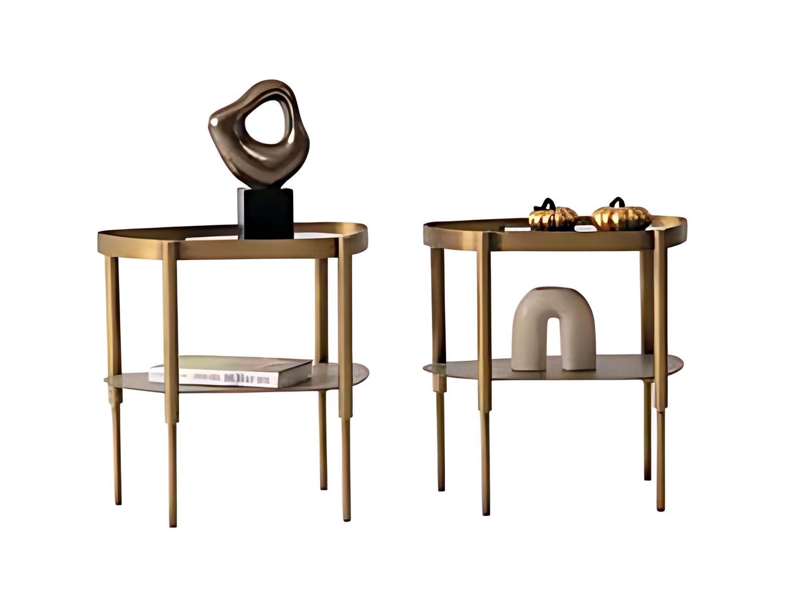 JVmoebel Beistelltisch Beistelltisch-Duo aus Edelstahl – modern und mit eleganter Oberfläche. (Beistelltisch 1, Beistelltisch 2), Made in Europe