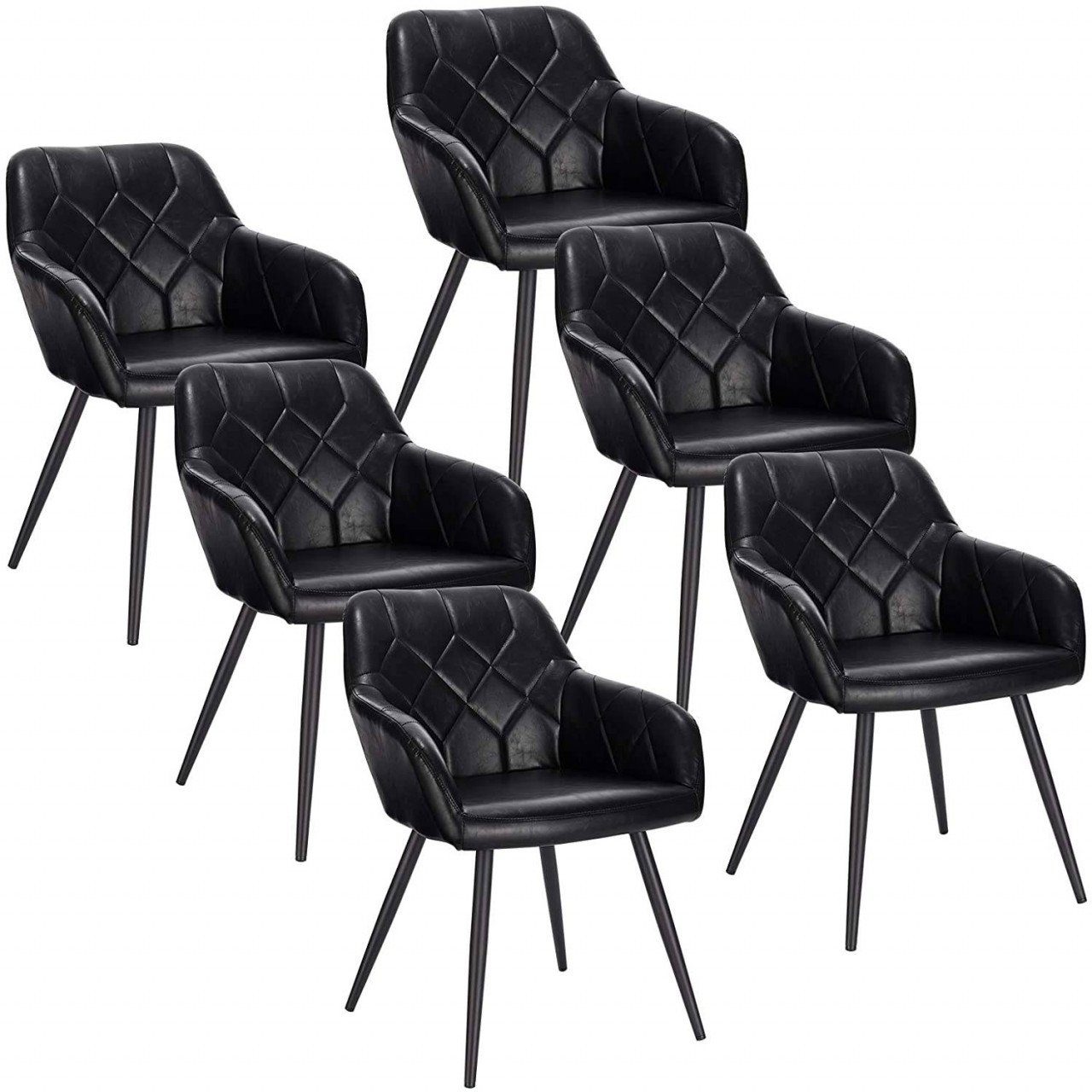 EUGAD Esszimmerstuhl »0635BY-6«, 6er-Set Esszimmerstuhl aus Kunstleder