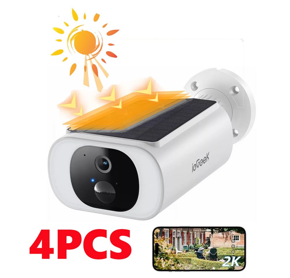 Thumbnail - ieGeek Überwachungskamera Überwachungskamera Aussen Akku 2K Kamera Überwachung Aussen Solar (Aussen Außenbereich)