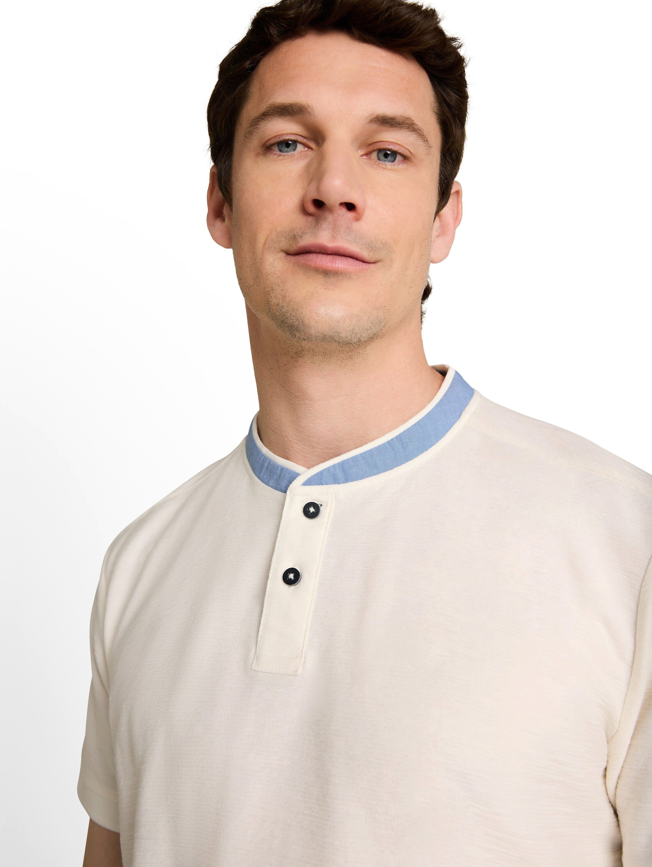 TOM TAILOR Kurzarmshirt mit kurzer Knopfleiste