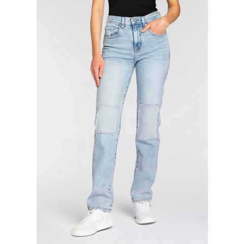 Levi's® High-waist-Jeans 724 HIGH RISE STRAIGHT mit Patches vorn
