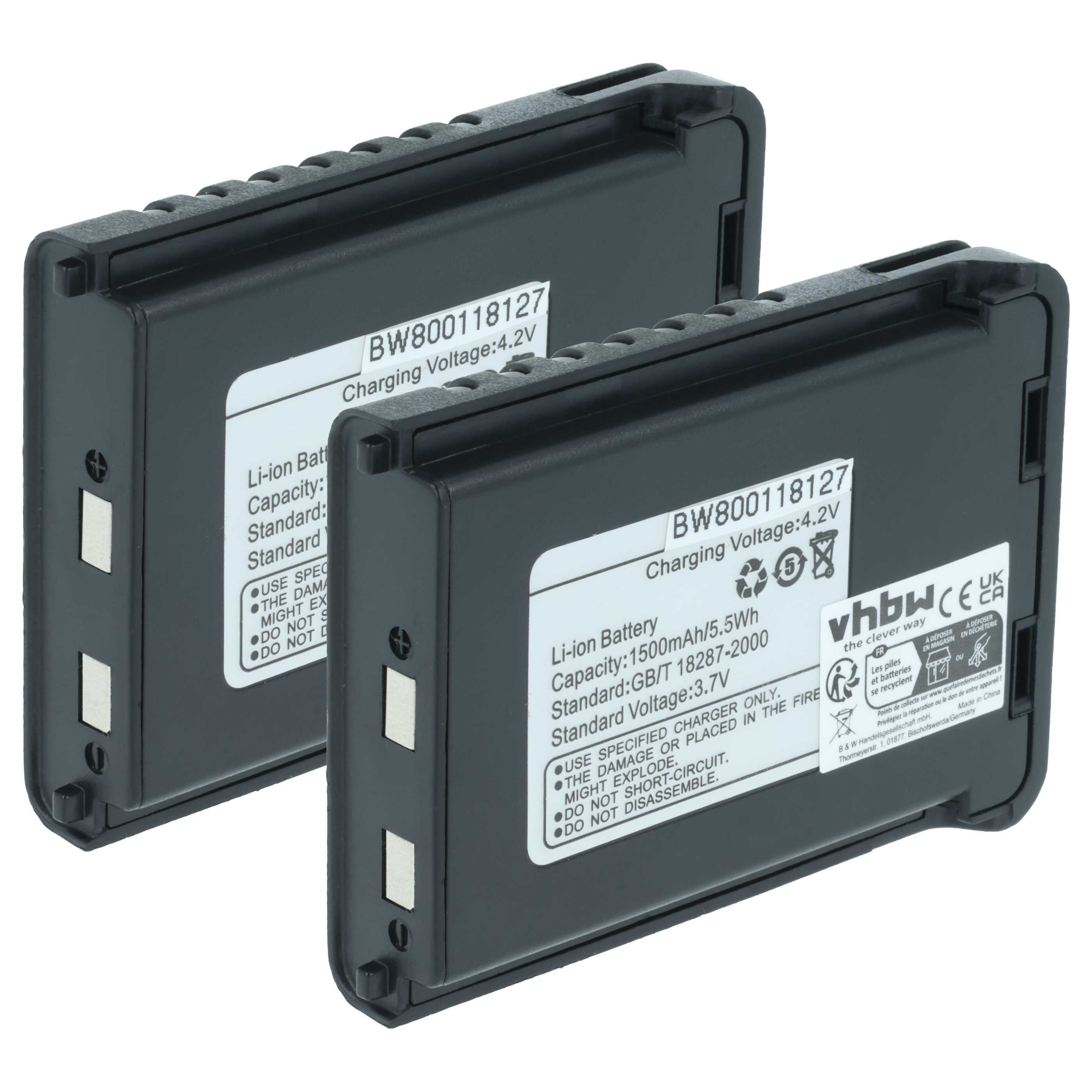 vhbw Akku Ersatz für Baofeng BL-3L für Funkgerät (1500 mAh, 3,7 V, Li-Ion) Akku Akku Li-Ion 1500 mAh (3,7 V, 2 St), Leistungsfähige Austausch-Akkus für Ihr Funkgerät, Walkie-Talkie