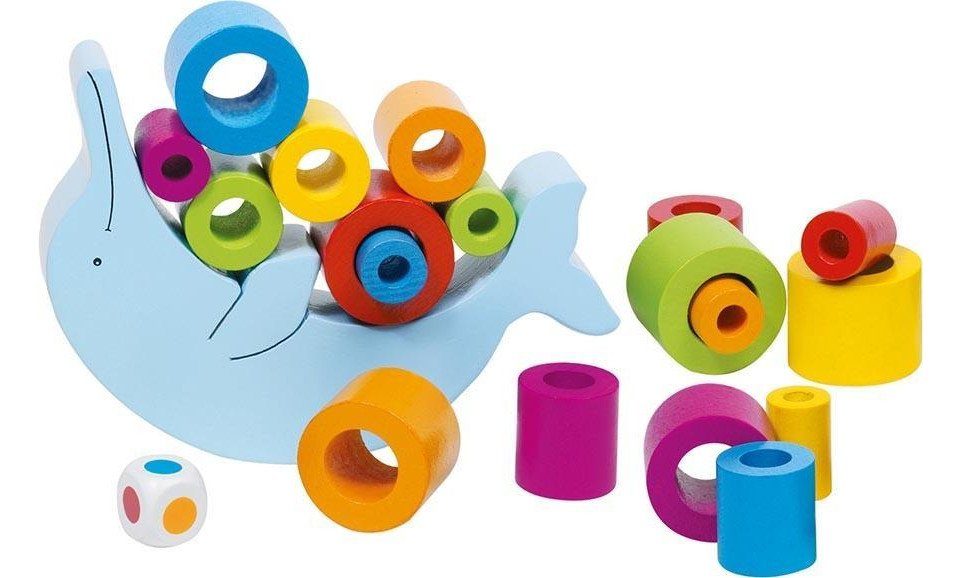 Gollnest & Kiesel Spiel Goki 56901 - Balancierspiel Delfin, 20-teilig, Holz, Würfelspiel
