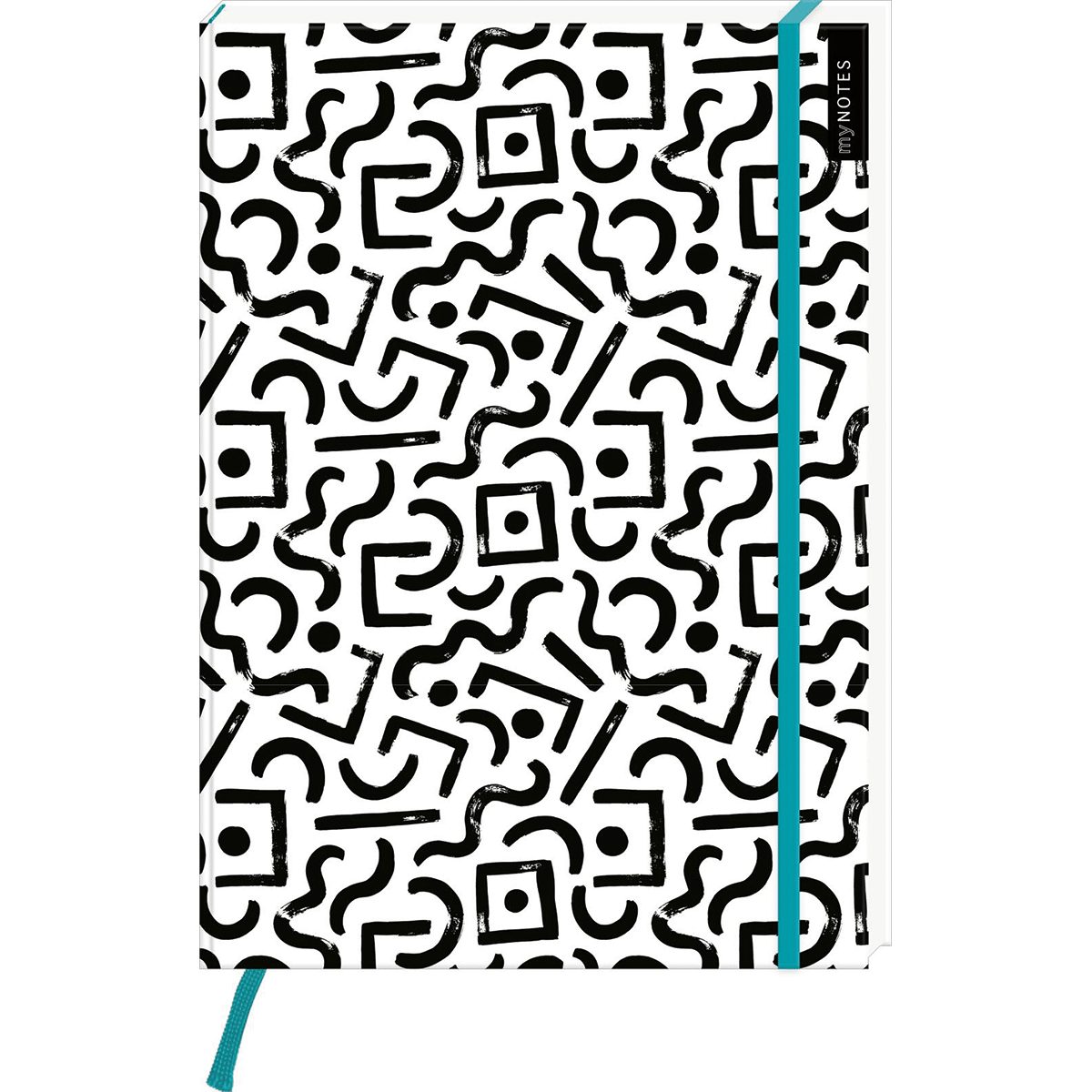 Ars Edition Notizbuch myNOTES Notizbuch A4: Black and White 80ies: Notebook large, gepunk