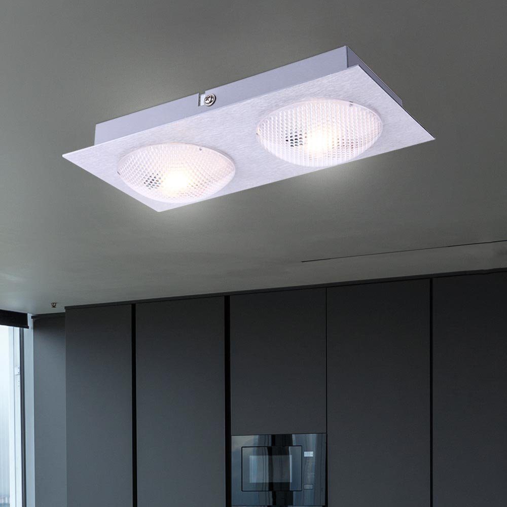 Globo LED Deckenleuchte, LED-Leuchtmittel verbaut, satiniert fest LED Wohnzimmer Warmweiß, Wandlampe Deckenlampe Deckenleuchte