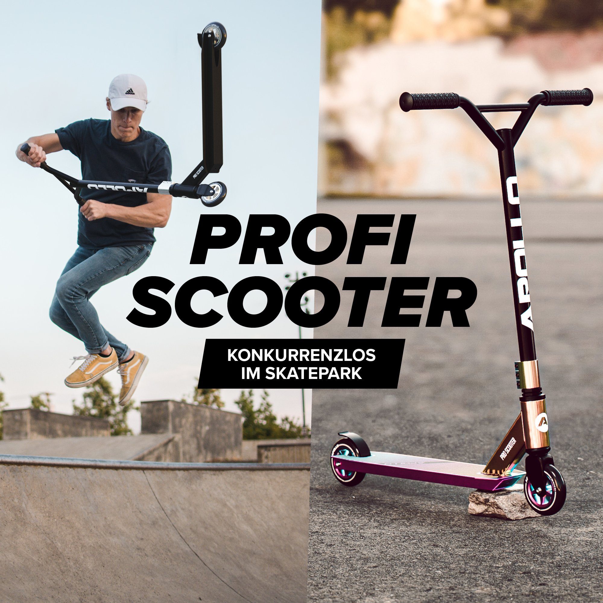 Apollo Stuntscooter Kinder Freestyle Kickscooter Genius Pro, Kinderroller Trick Roller Kinder und Erwachsene