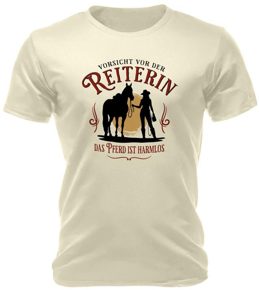 T-Shirt für die wehrhafte Reiterin: Das Pferd ist harmlos