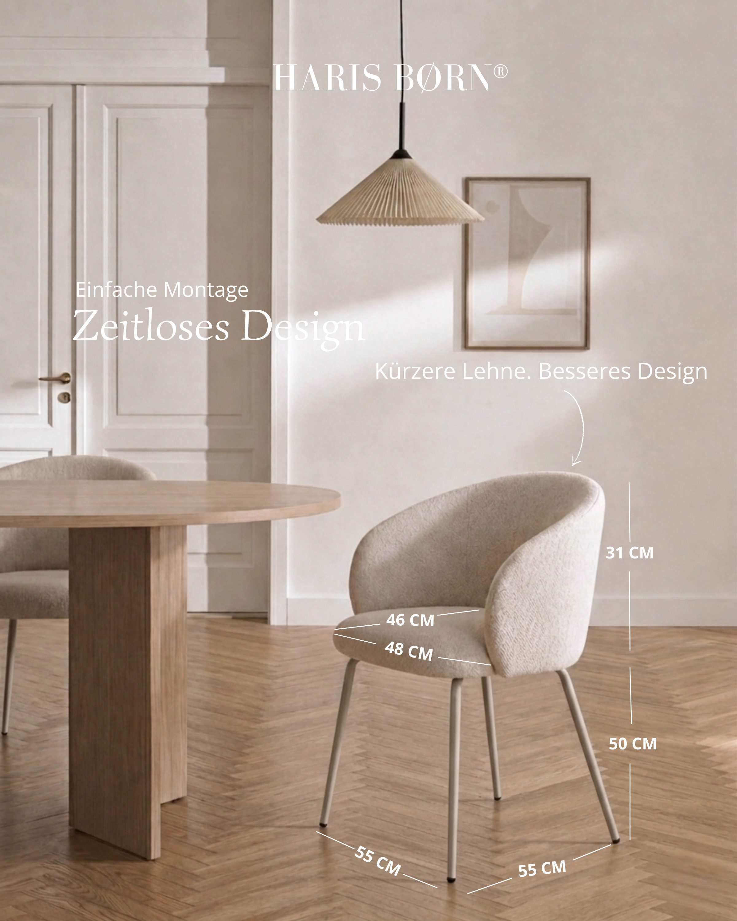 Haris Børn Esszimmerstuhl mit Armlehnen - Hochwertige Polsterstühle für Esszimmer (Set, 2 St), Premium Esszimmer Stühle & Wohnzimmer Stühle