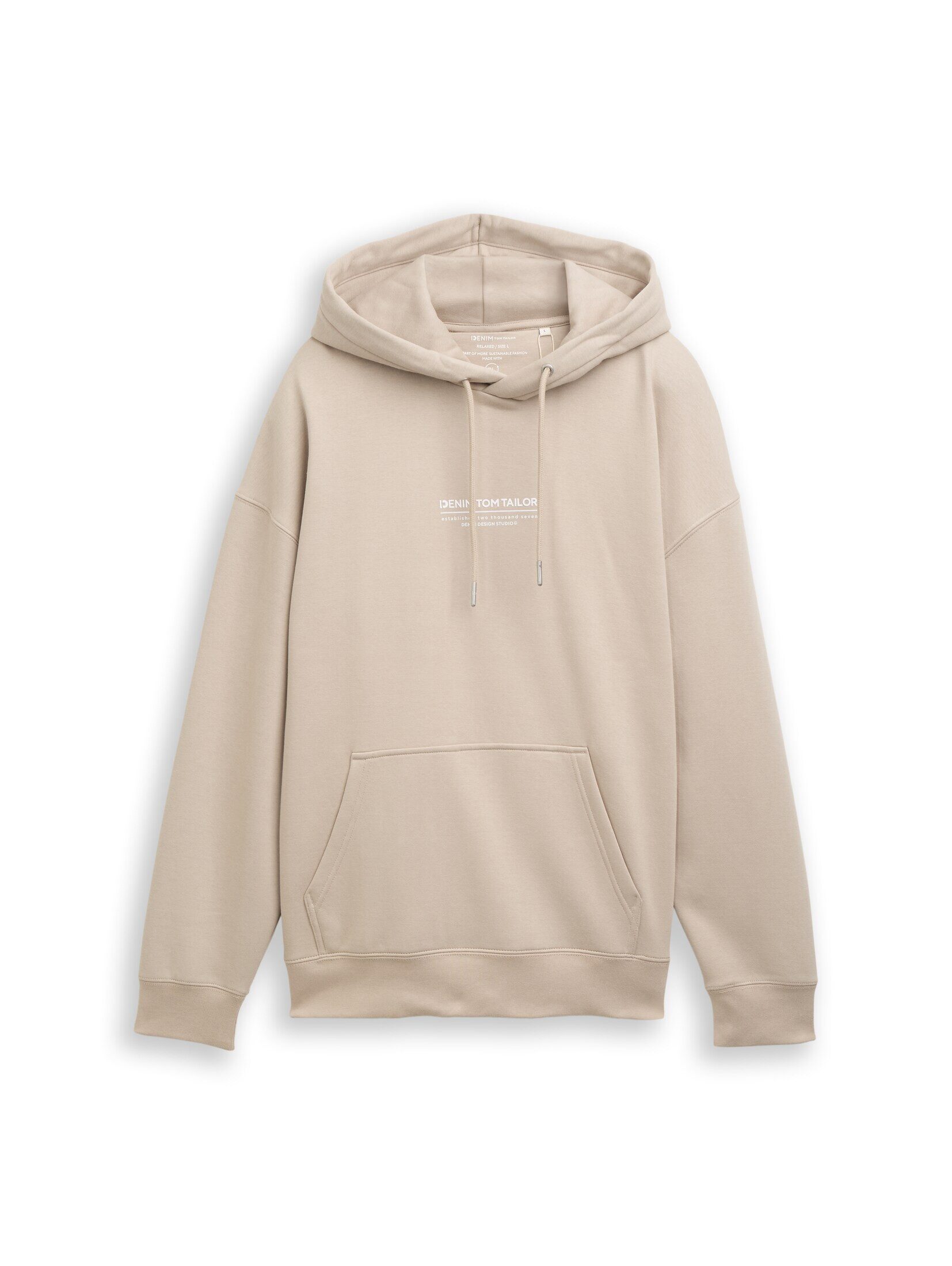 TOM TAILOR Denim Sweatshirt Strick & Sweatshirts Relaxed Hoodie Sweatshirt mit Logo-Print