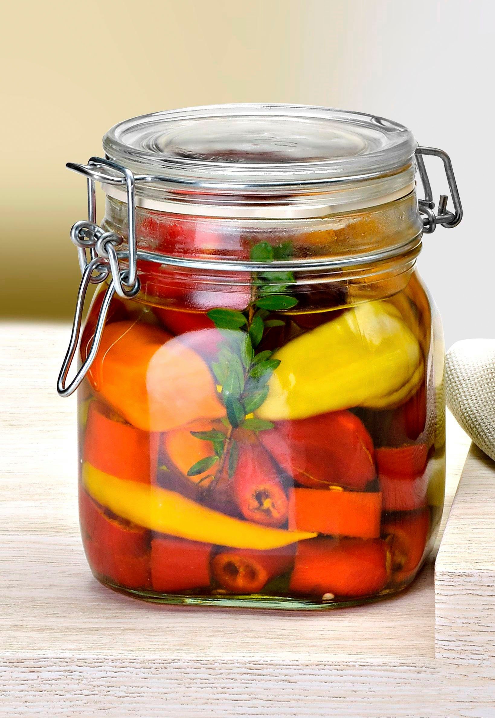 Bormioli Rocco Vorratsglas Fido, Glas, (Set, 6-tlg., 6 Stück, 0,75l Fassungsvermögen), luftdicht verschließbar, mit Bügelverschluß – Bild 5 von 5