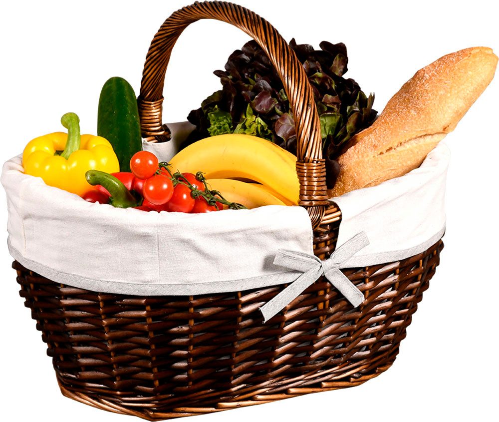 KESPER® Einkaufskorb, Weidengeflecht mit Textilfutter