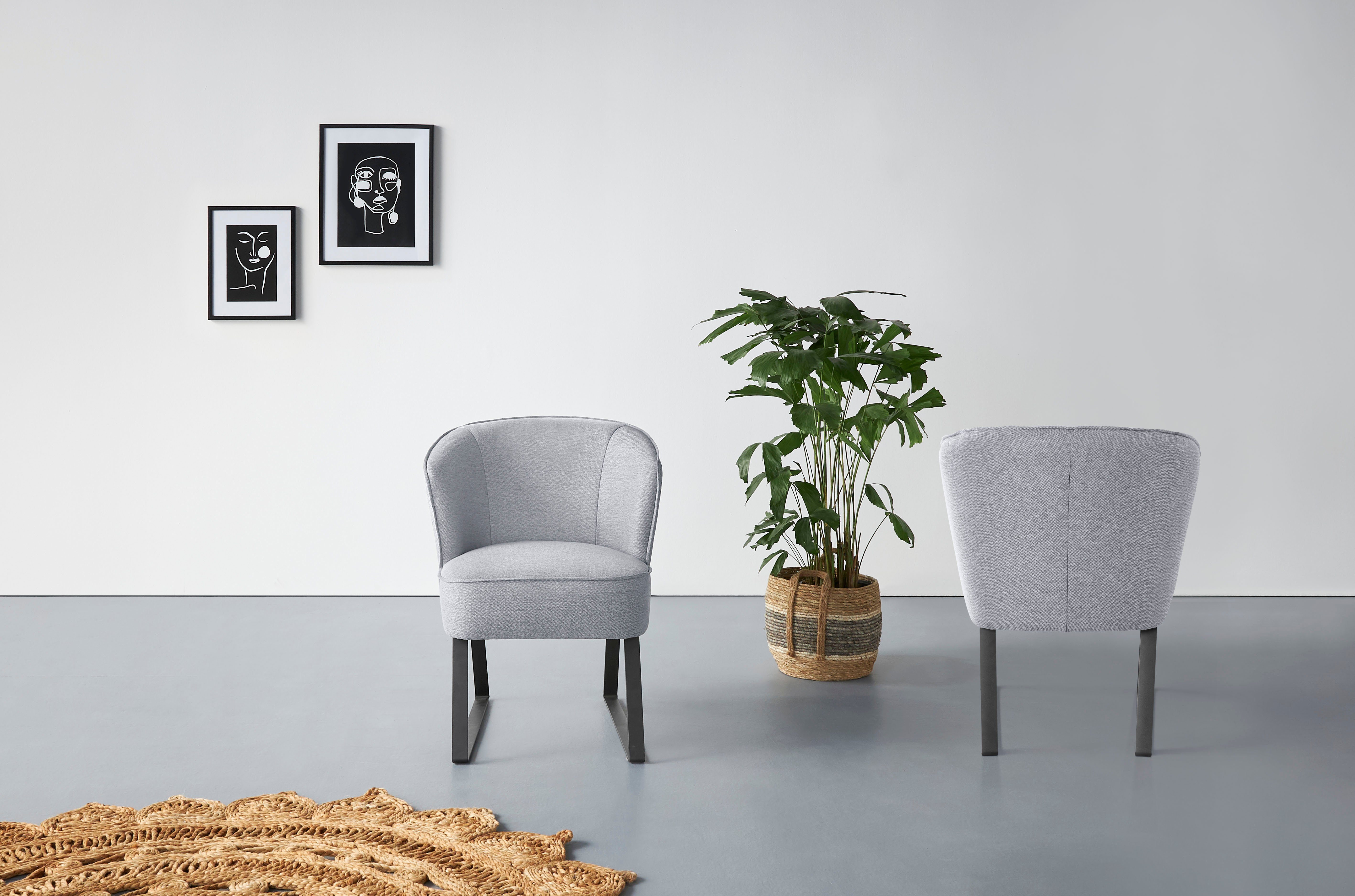 exxpo - sofa Stck. und Americano, Qualitäten, fashion Bezug verschiedenen Keder Sessel 1 in Metallfüßen, mit