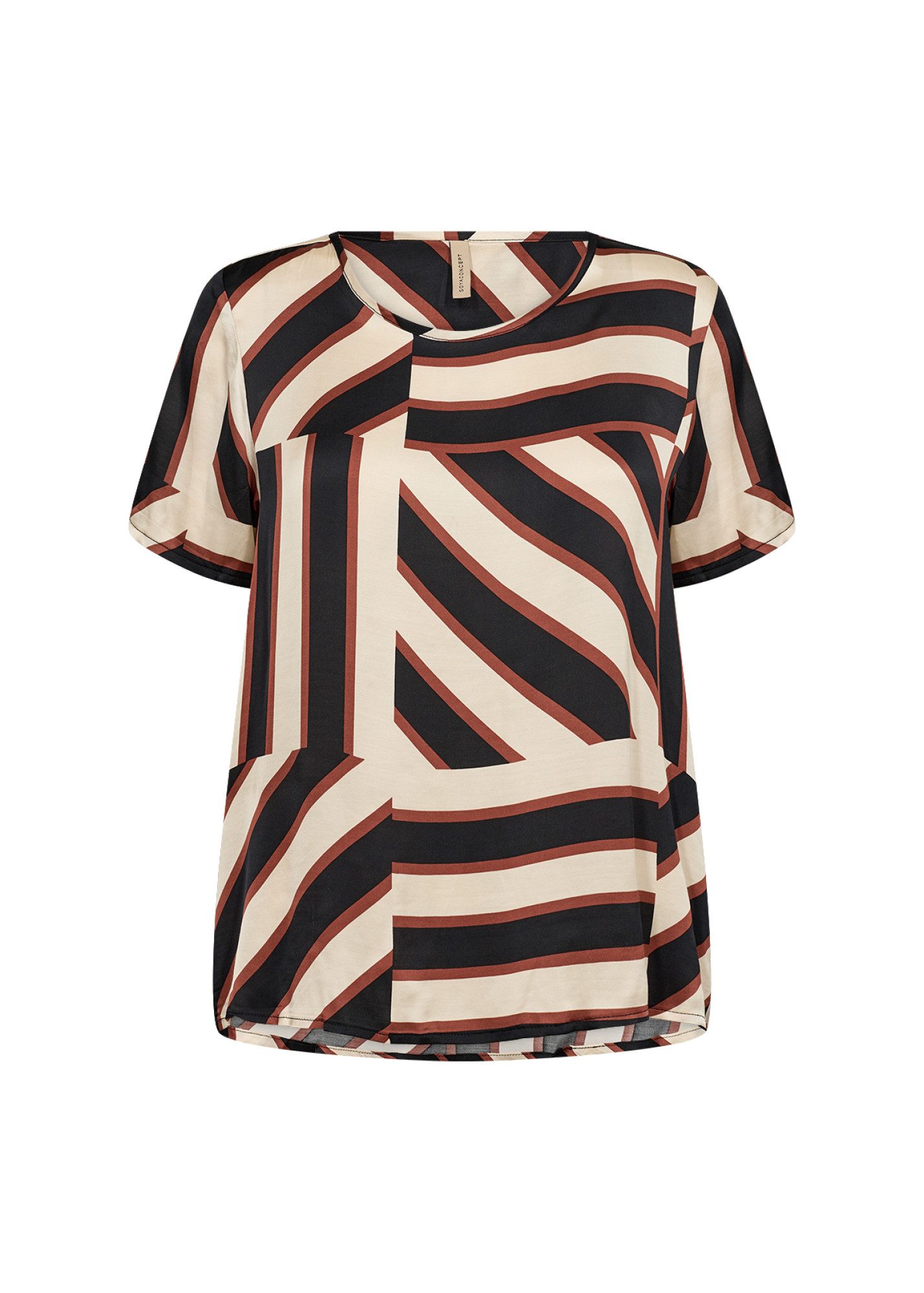 soyaconcept Langarmbluse - gemusterte Kurzarmbluse mit Rundhalsausschnitt günstig online kaufen