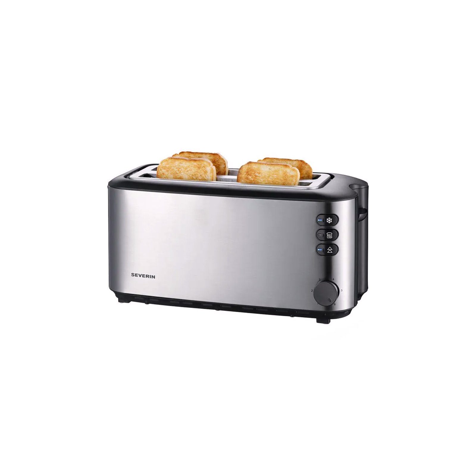 Severin Toaster Severin AT 2509 Automatik-Langschlitztoaster, 1400 W, 2 Langschlitz-Röstschächte, Brotscheibenzentrierung