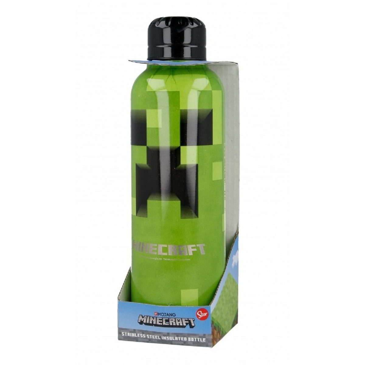 Minecraft Trinkflasche Isolierte Edelstahl Thermotrinkflasche 515 ml, Edelstahl