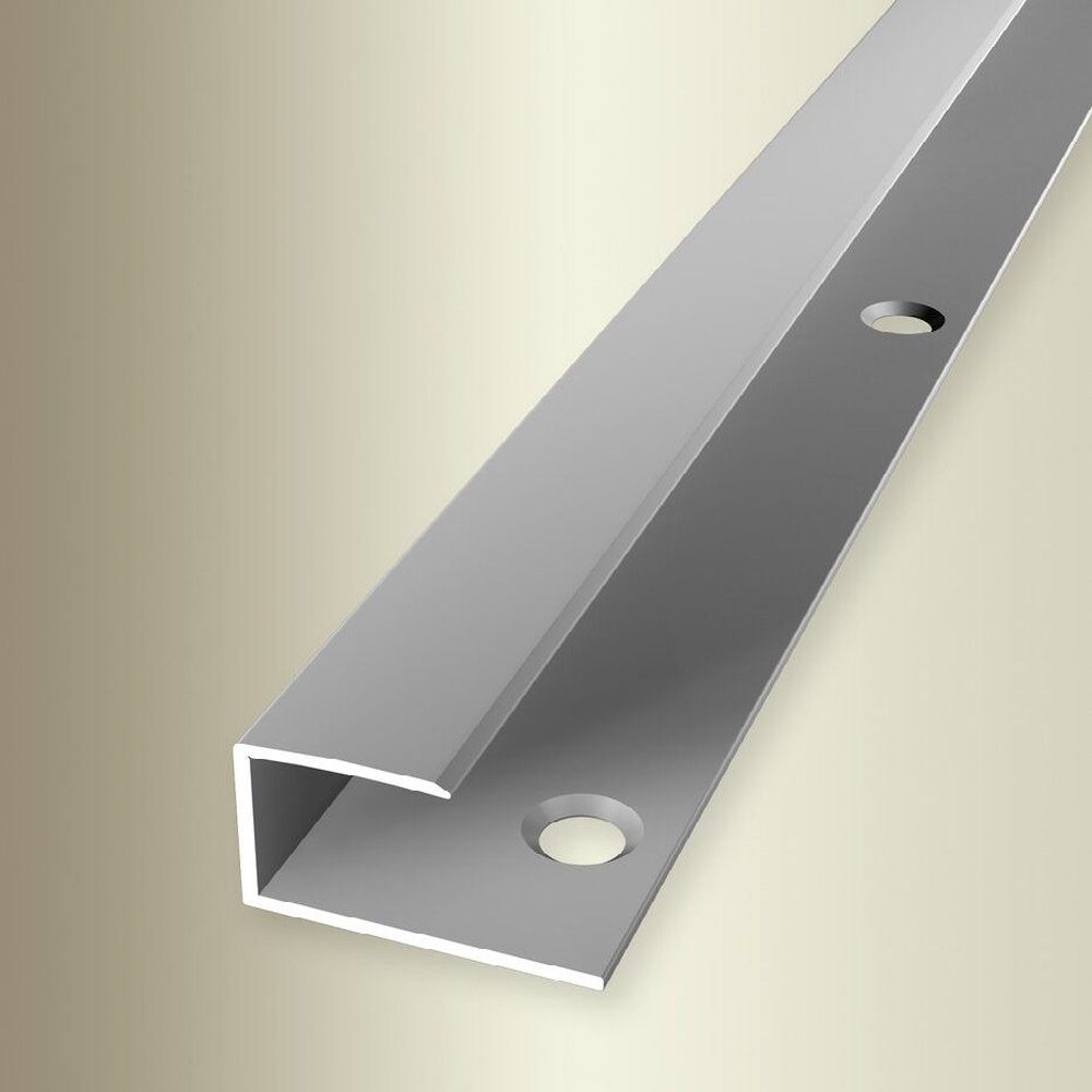 PROVISTON Abschlussprofil Aluminium, 23 x 2700 mm, Silber, Einfass- & Abschlussprofile