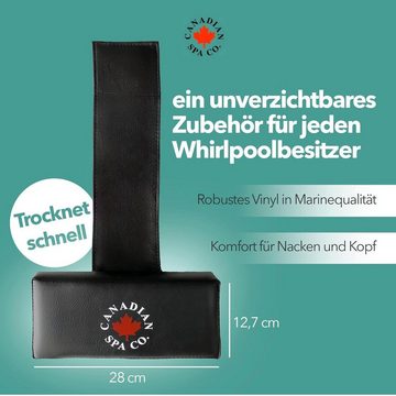 Canadian Spa GmbH Whirlpoolsitz Kopfstütze - schwarz (Rechteckig), Beschwert, Universal für jeden Whirlpool, 28 cm lang, 12,7 cm breit.