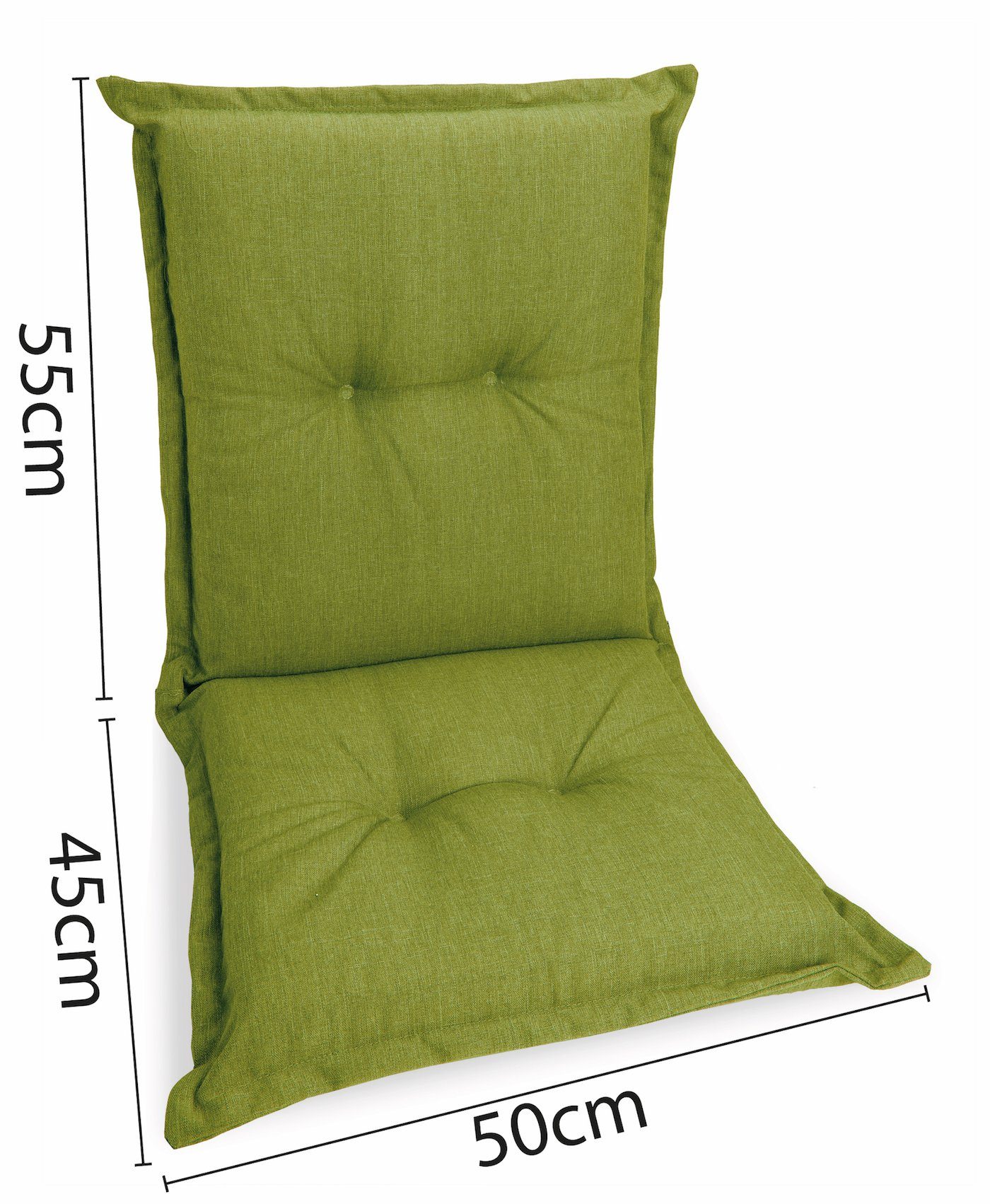 x Gartenstuhlauflagen Outdoor x 100 / Stuhlkissen, 9 Grün sunnypillow cm, Liegenauflage Indoor Stuhlauflage 50 Stück 6