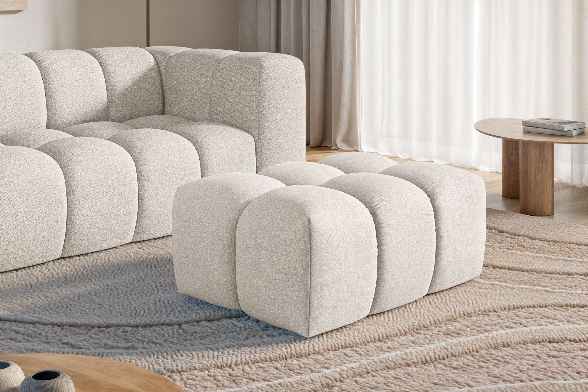 homsy by Ana Johnson Polsterhocker BOUBELLE Sitzhocker mit Steppung, Bubble-Optik, Maße B/T/H: 97/67/42cm, erstklassige Verarbeitung, hoher Sitzkomfort und modernes Design